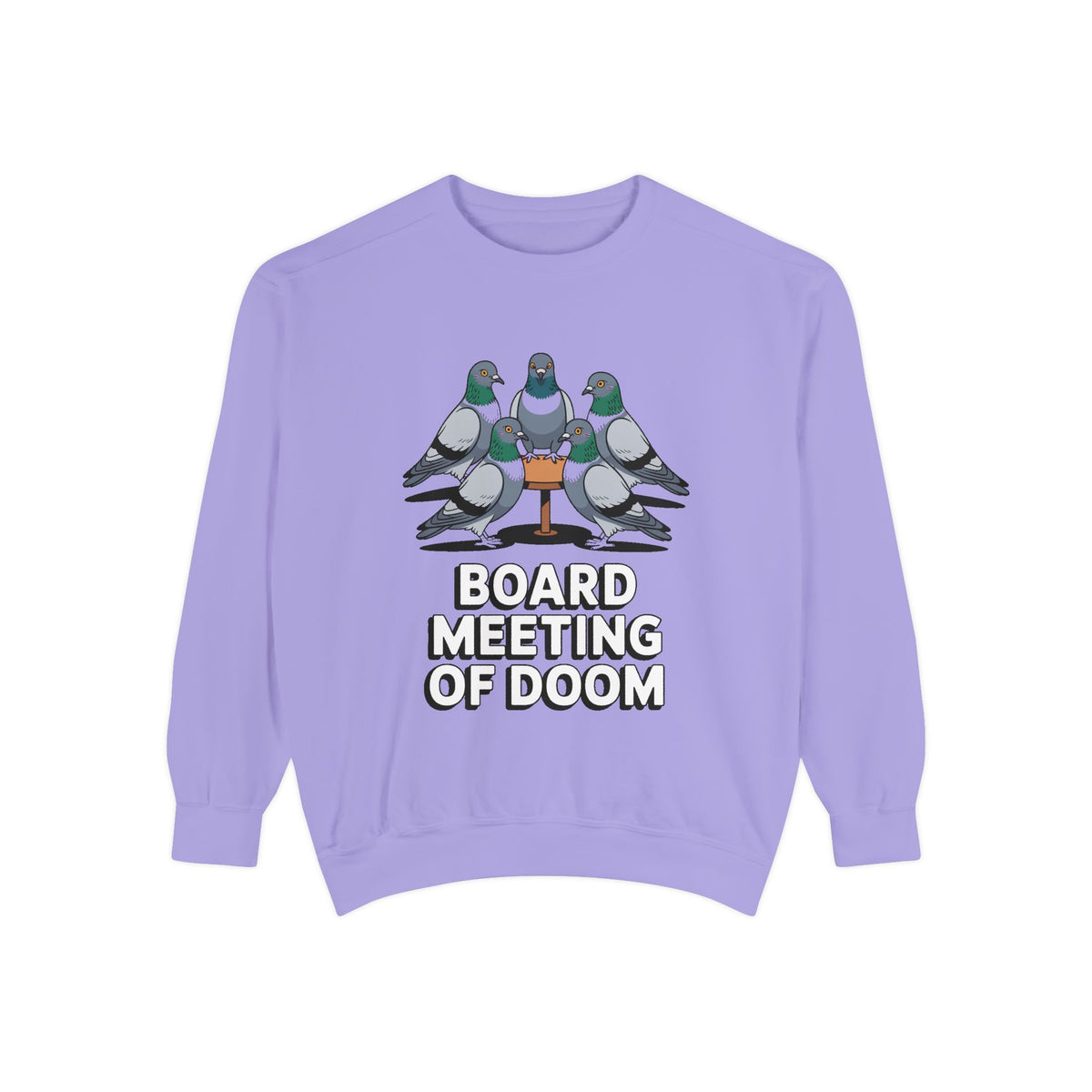 Funny Pigeon Sweatshirt, Board Meeting Of Doom Crewneck, Office Humor Bird Gift, Funny Coworker Sweater