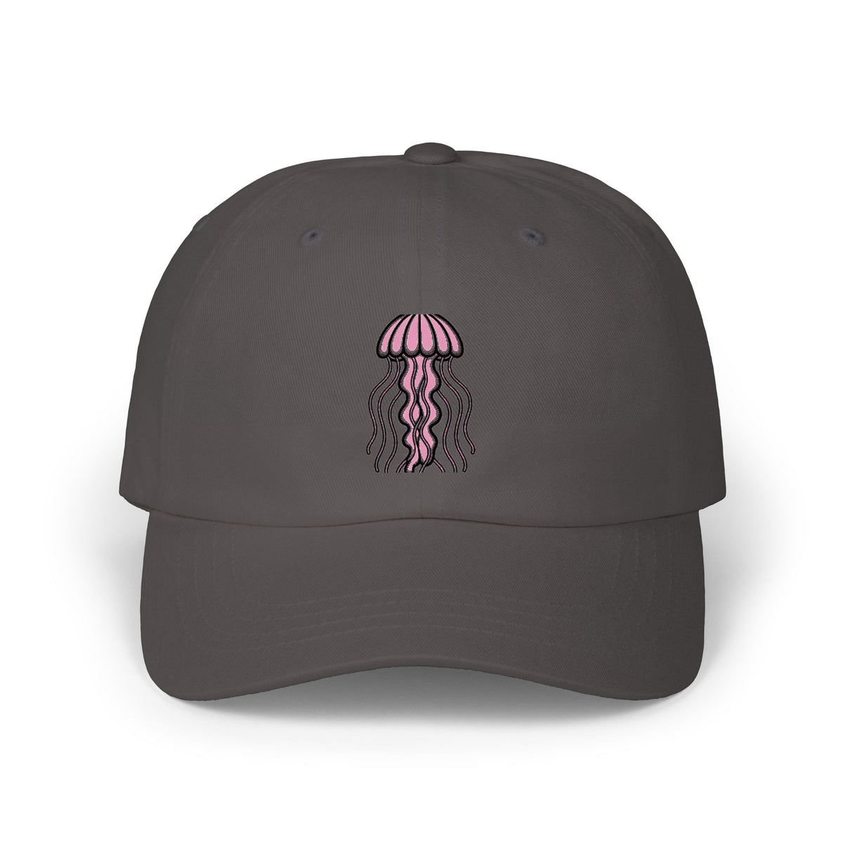 Glowing Jellyfish Dad Hat, Cute Cartoon Jellyfish Embroidered Cap, Ocean Lover Gift, Unstructured Baseball Cap for Beach Days