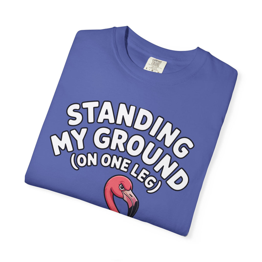 Standing My Ground Flamingo Shirt, Funny One Leg Flamingo T-Shirt, Sassy Bird Lover Gift, Cute Cartoon Flamingo Tee