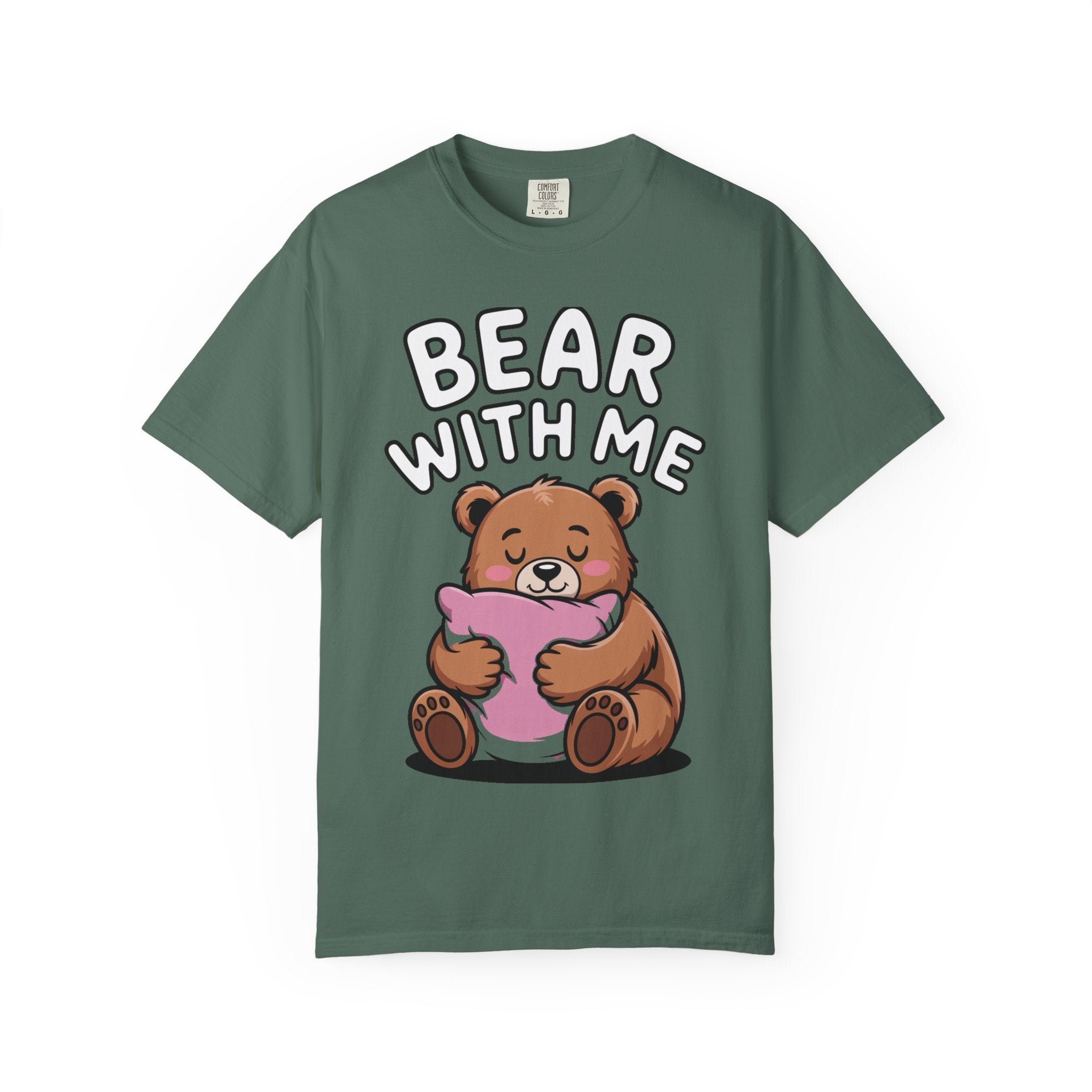 Bear With Me Shirt, Cute Sleepy Bear T-Shirt, Funny Bear Hug Pillow Tee, Cozy Introvert Gift