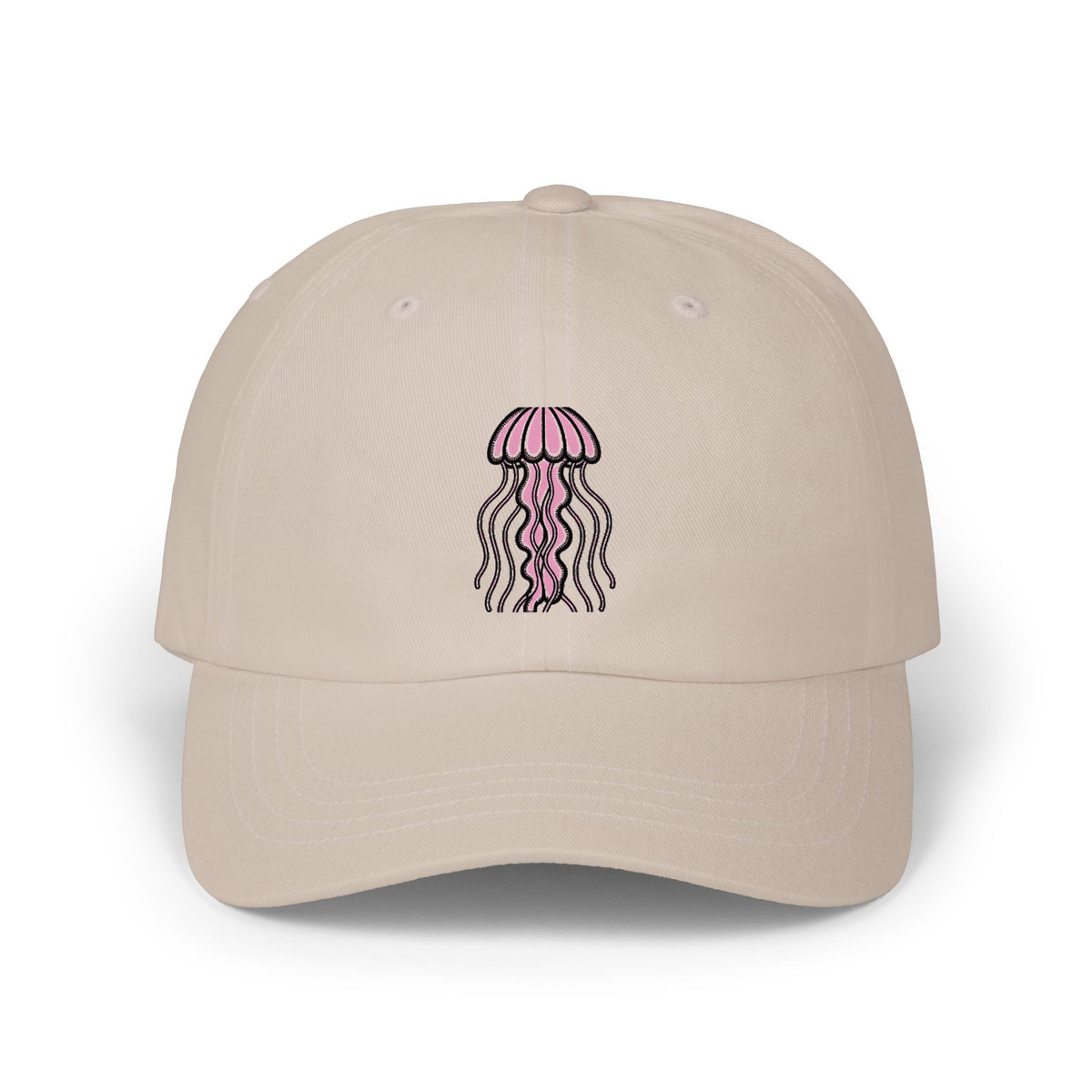 Glowing Jellyfish Dad Hat, Cute Cartoon Jellyfish Embroidered Cap, Ocean Lover Gift, Unstructured Baseball Cap for Beach Days