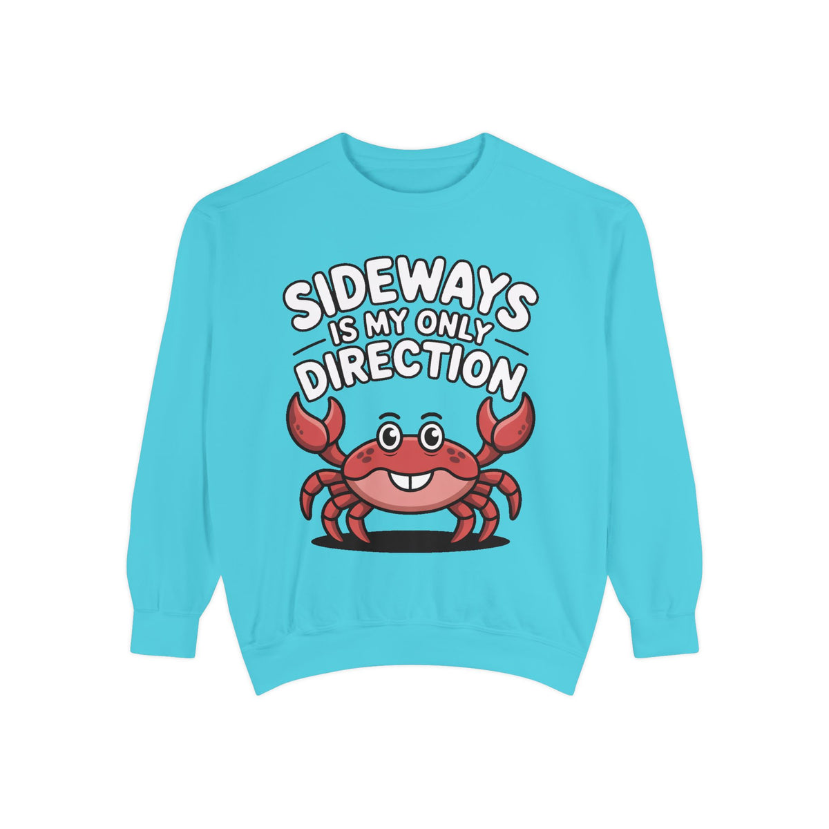 Funny Crab Sweatshirt, Sideways Is My Only Direction Crewneck, Cute Crab Lover Gift, Embroidered Patch Style Beach Sweatshirt