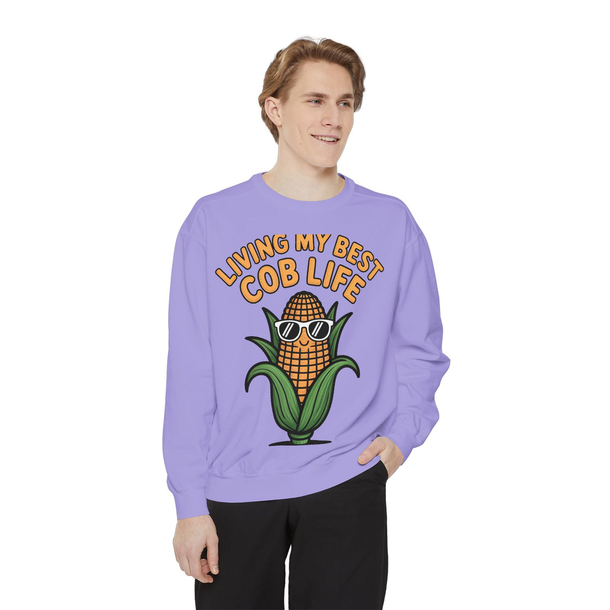 Best Cob Life Corn Sweatshirt, Funny Corn Sunglasses Crewneck, Cute Vegetable Pun Shirt, Garden Lover Gift, Embroidered Patch Style