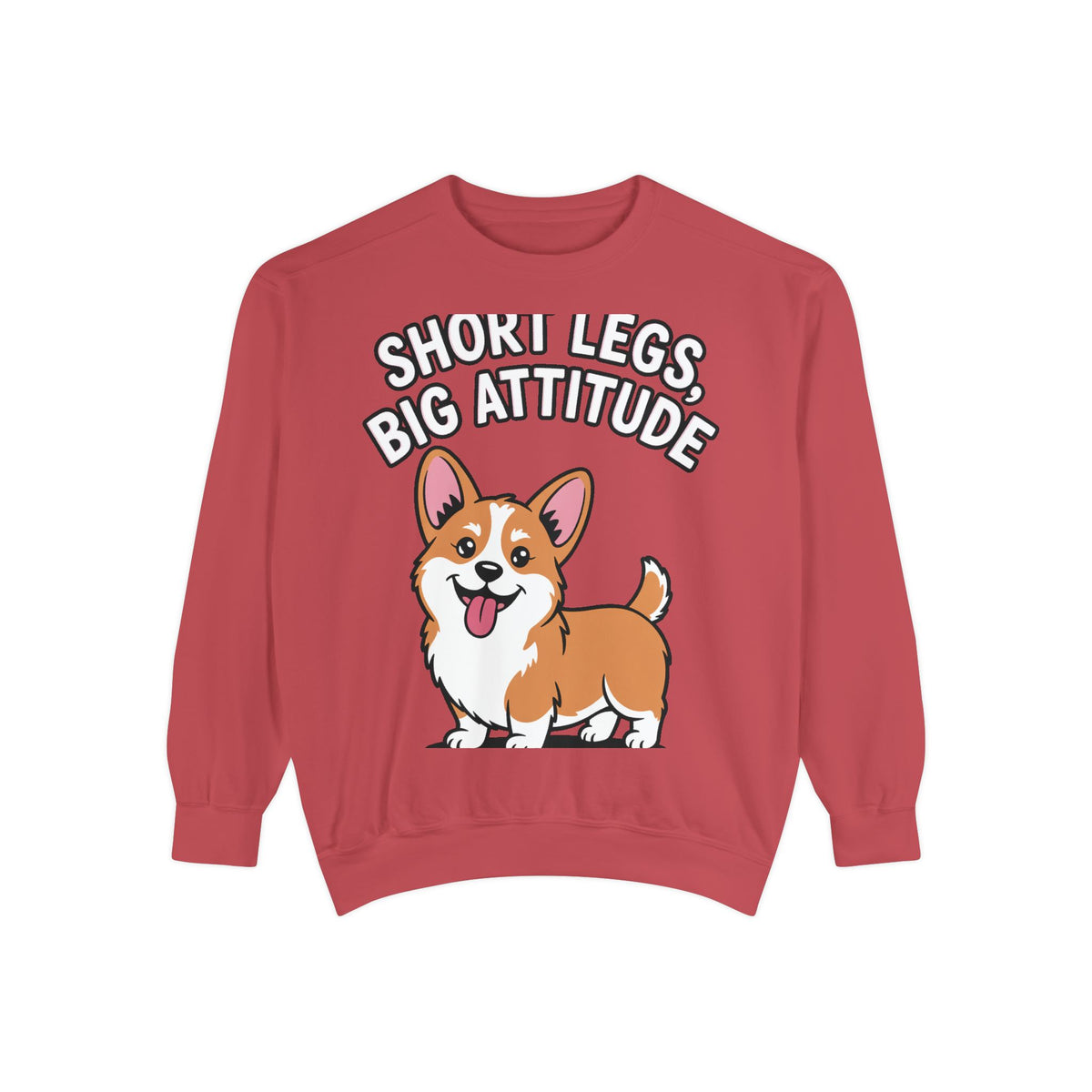 Short Legs Big Attitude Corgi Sweatshirt, Funny Corgi Crewneck, Cute Dog Lover Gift, Embroidered Patch Style Corgi Sweater