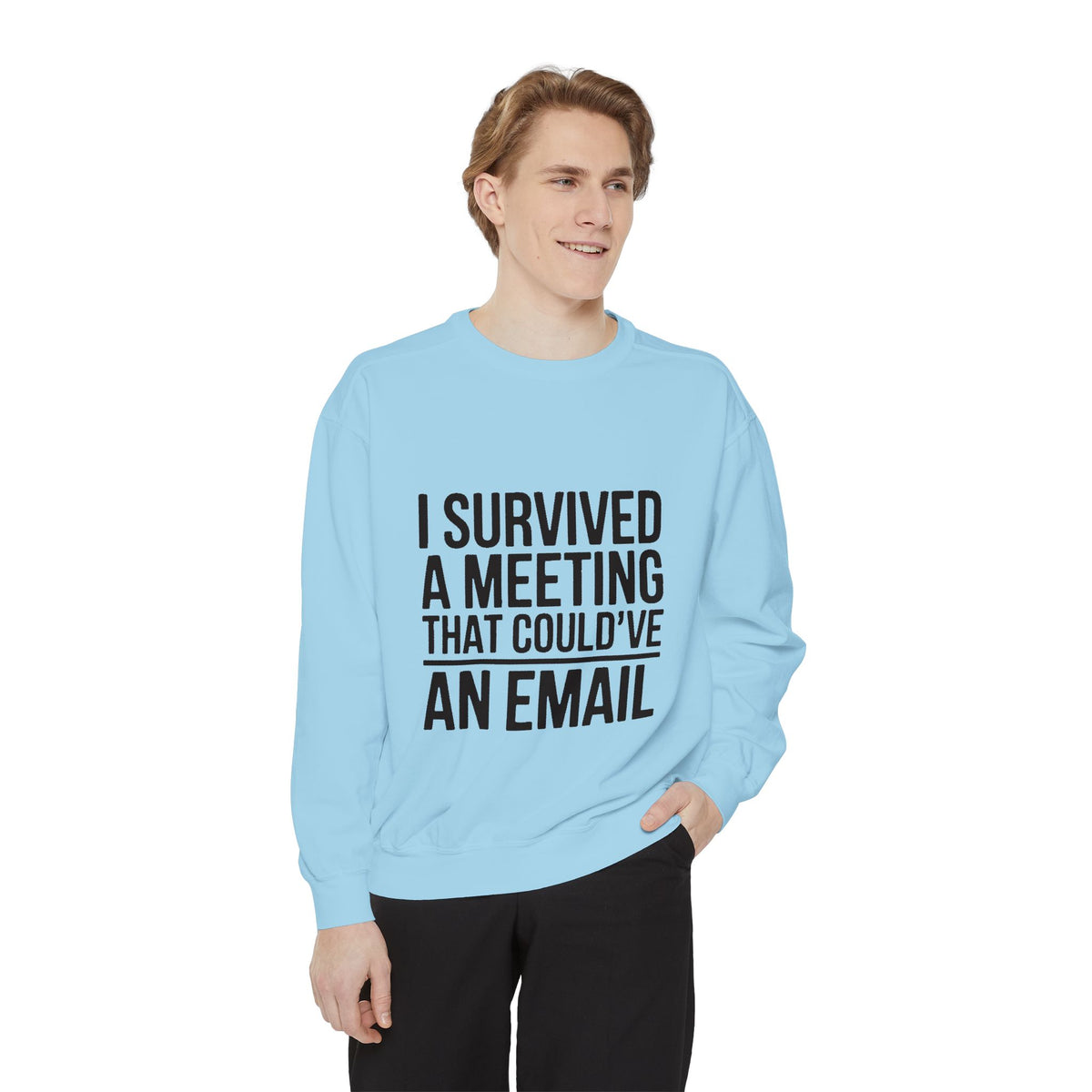 I Survived A Meeting That Could've Been An Email Sweatshirt, Funny Office Crewneck, Sarcastic Coworker Gift, Corporate Humor Sweater