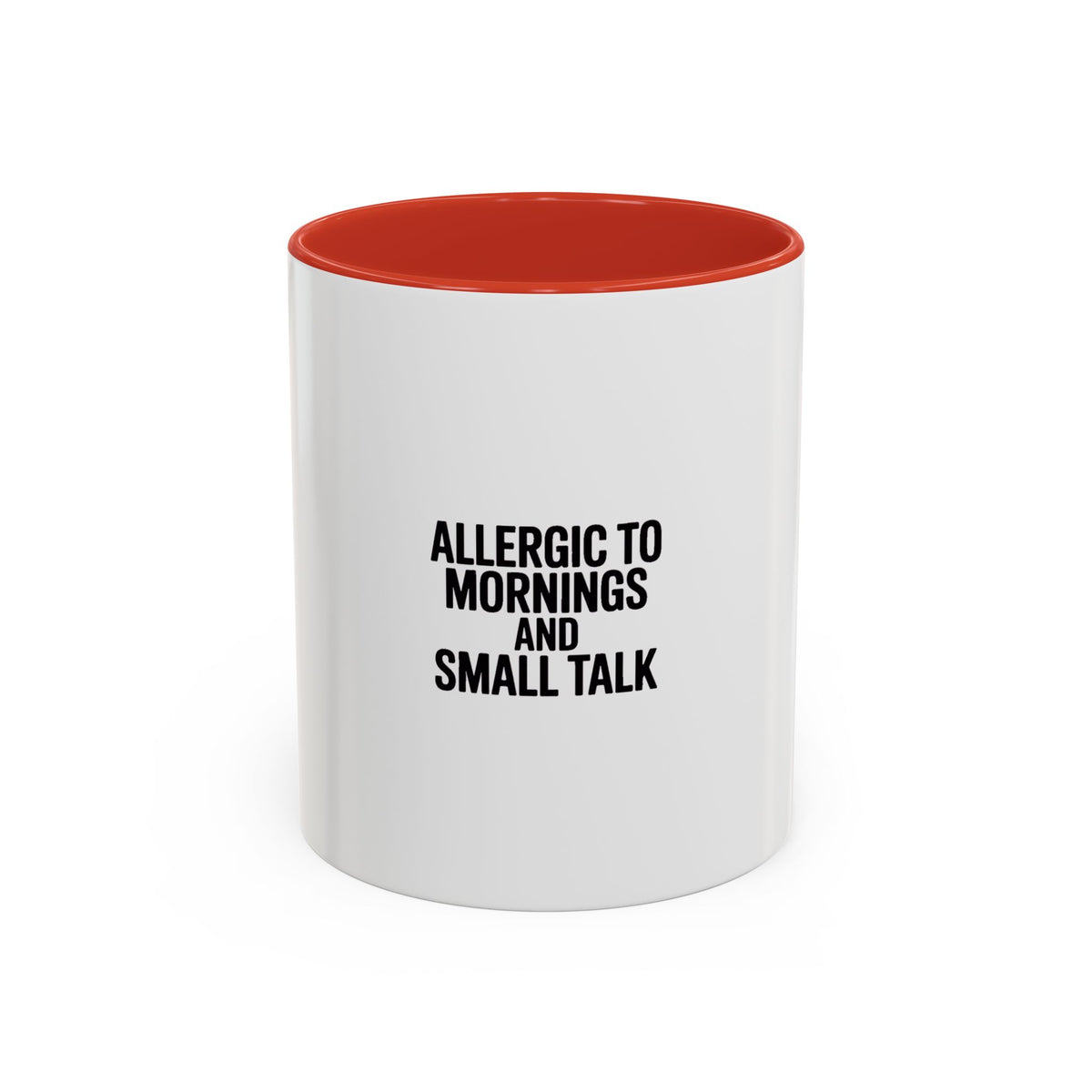 Allergic To Mornings And Small Talk Mug, Funny Sarcastic Coffee Mug, Introvert Gift, Bold Typography Coffee Cup, Anti-Morning Person Gift