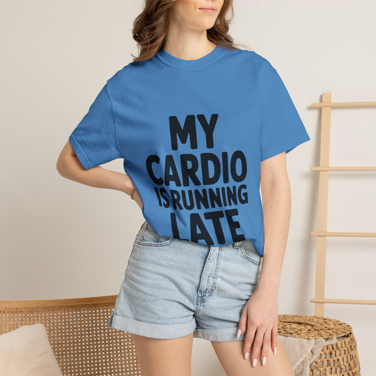 My Cardio Is Running Late Shirt, Funny Gym Excuse T-Shirt, Sarcastic Workout Tee, Lazy Fitness Humor Gift