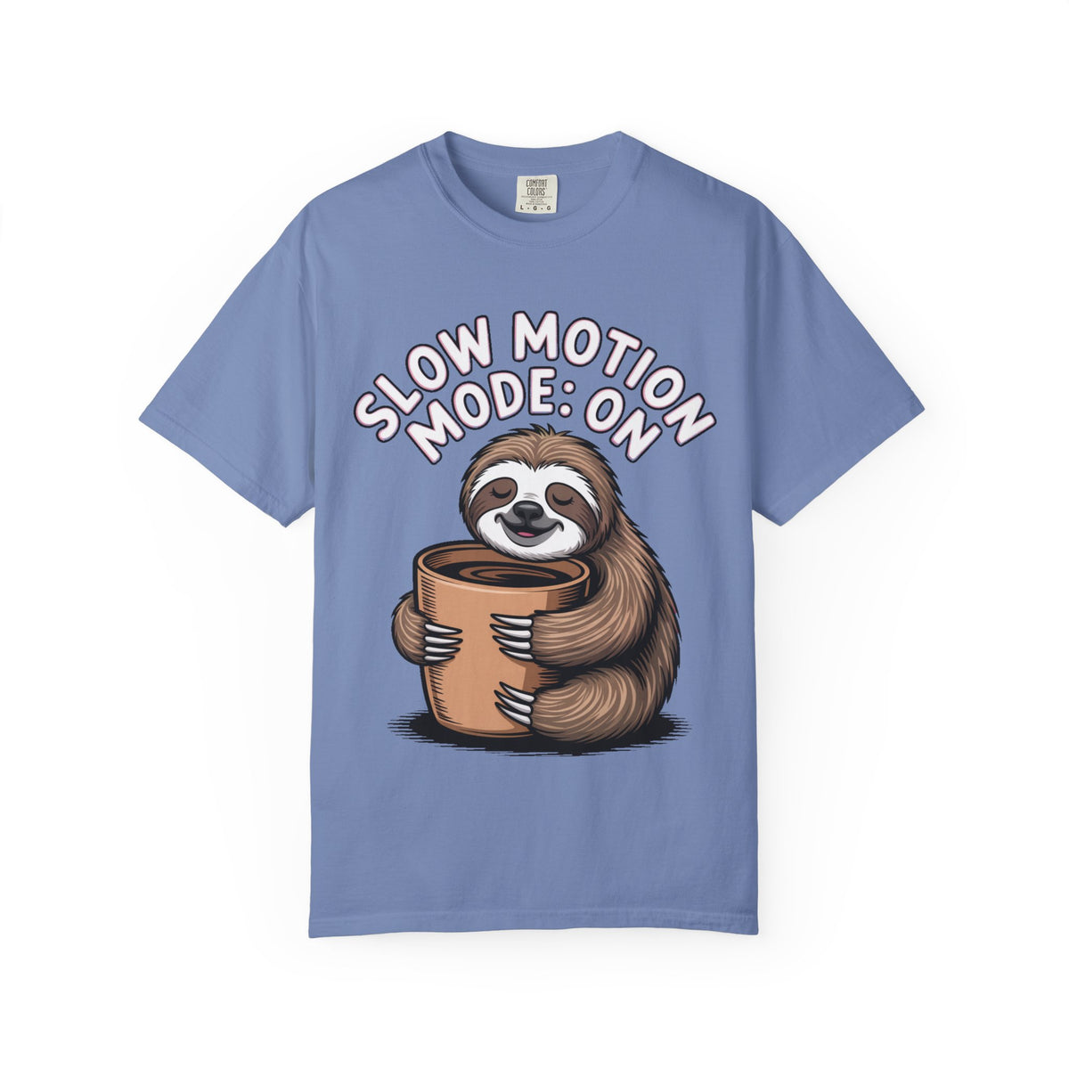 Slow Motion Sloth Shirt, Funny Coffee Lover T-Shirt, Cute Sloth Hugging Coffee Cup Tee, Sleepy Sloth Gift for Coffee Addict