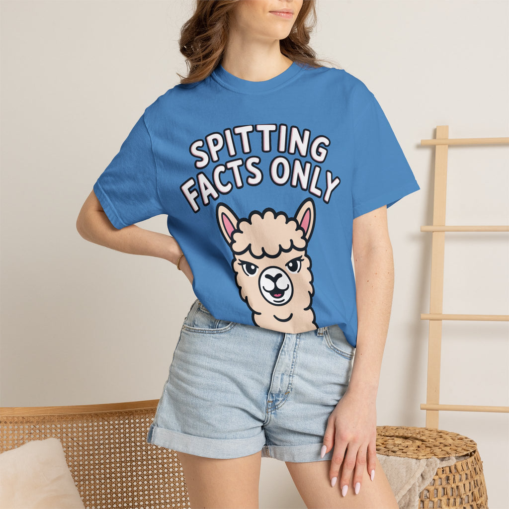 Funny Alpaca Shirt, Spitting Facts Only T-Shirt, Sassy Alpaca Tee, Cute Alpaca Lover Gift, Funny Animal Graphic Shirt