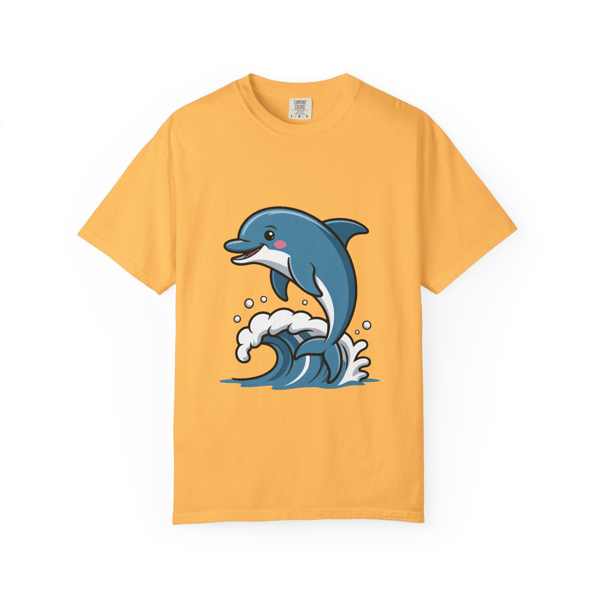 Cute Dolphin T-Shirt, Jumping Wave Dolphin Shirt, Ocean Lover Gift, Garment Dyed Unisex Tee, Beach Vacation Shirt