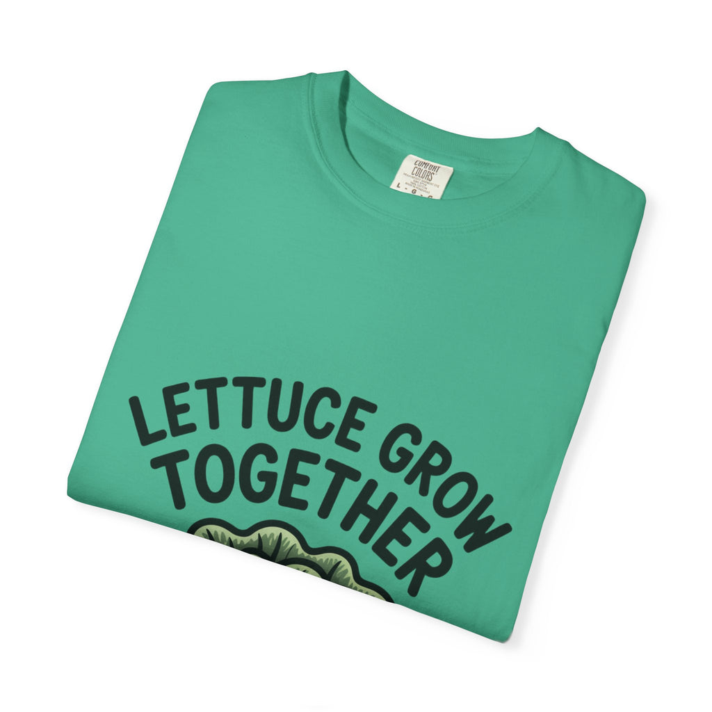Lettuce Grow Together Shirt, Funny Vegetable Pun T-Shirt, Cute Cartoon Lettuce Tee, Gardener Gift, Plant Lover Shirt