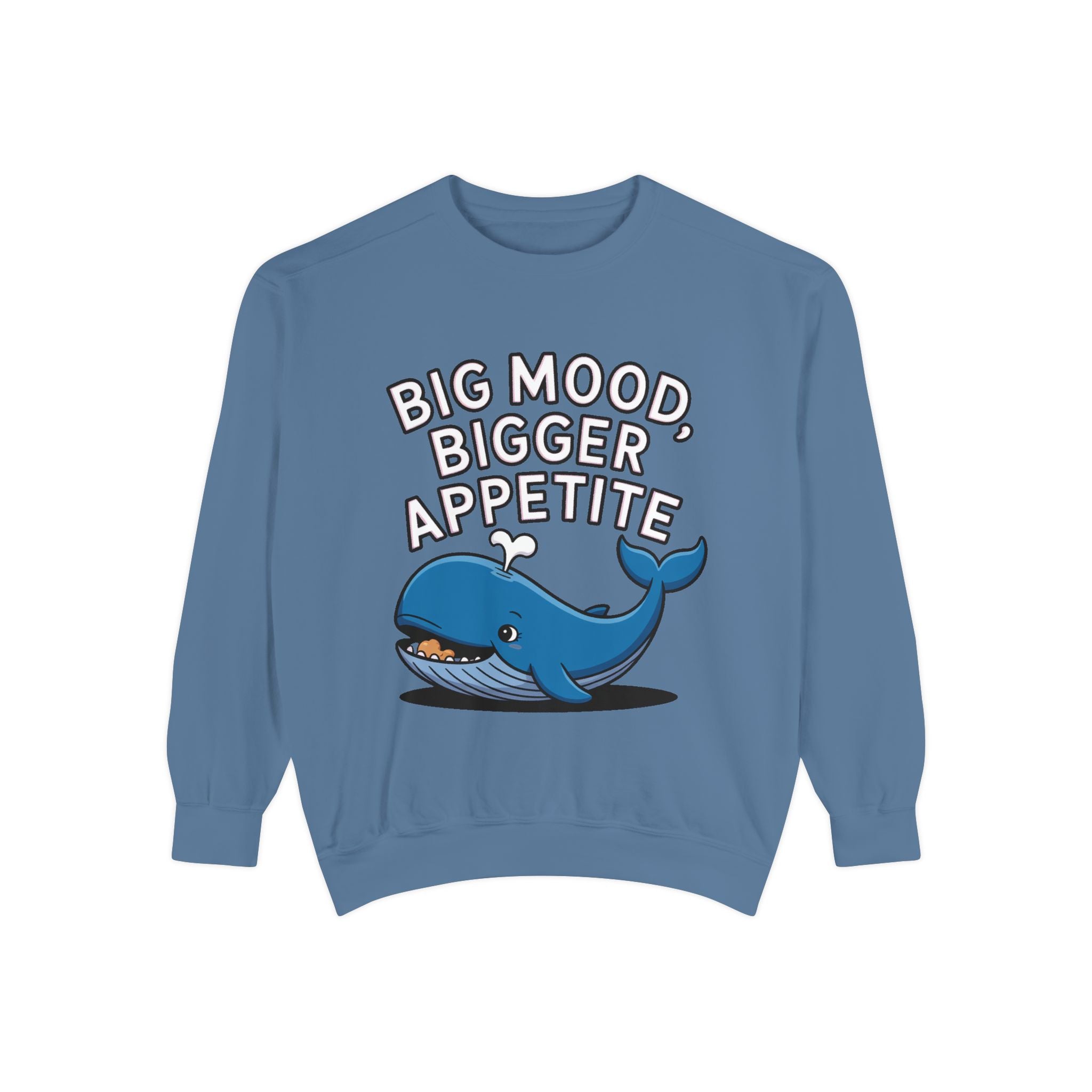 Big Mood Whale Sweatshirt, Funny Whale Snack Crewneck, Cute Cartoon Whale Lover Gift, Big Appetite Sweatshirt