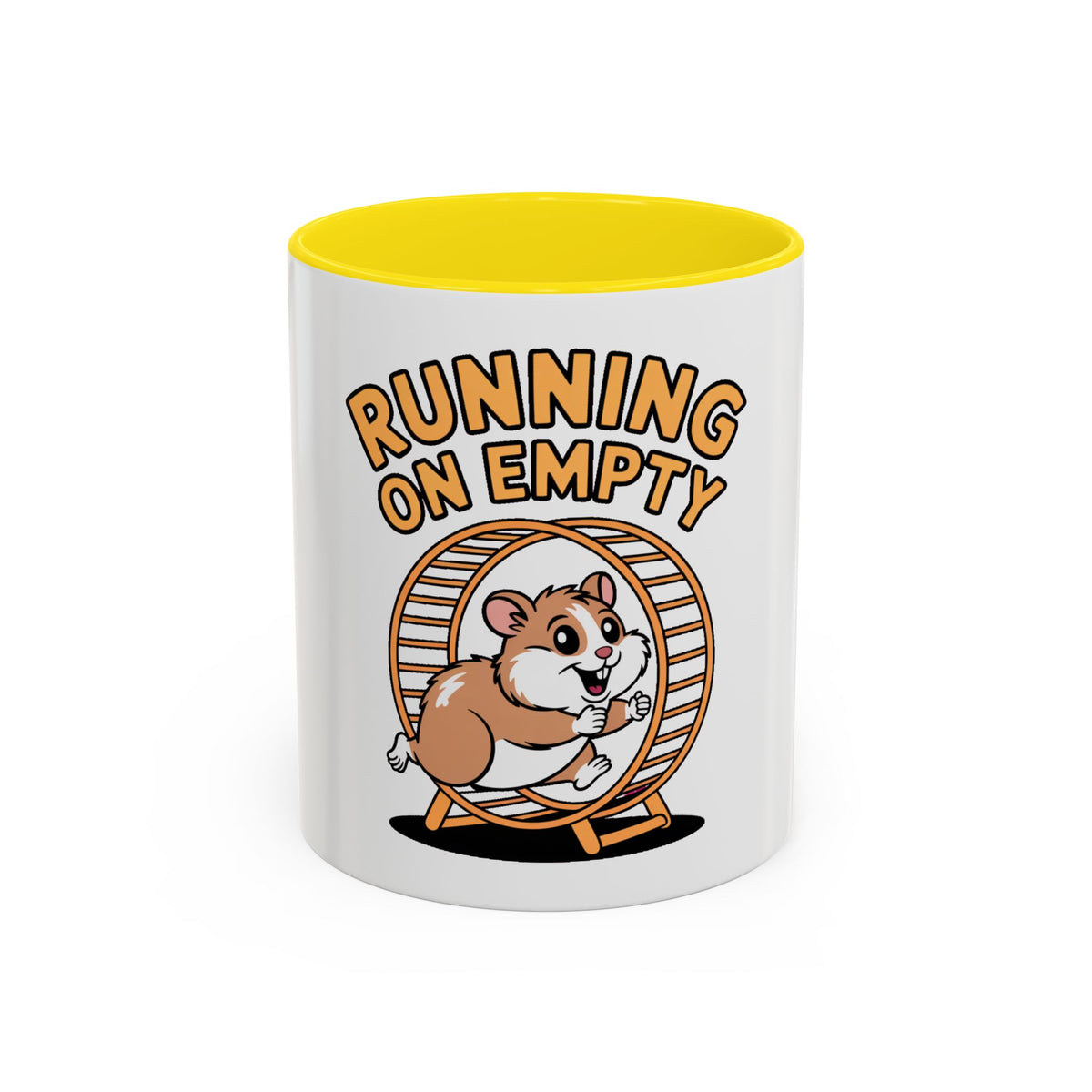 Running On Empty Hamster Mug, Funny Tired Hamster Coffee Cup, Cute Exhausted Wheel Runner Gift, Sarcastic Coffee Mug for Coworker