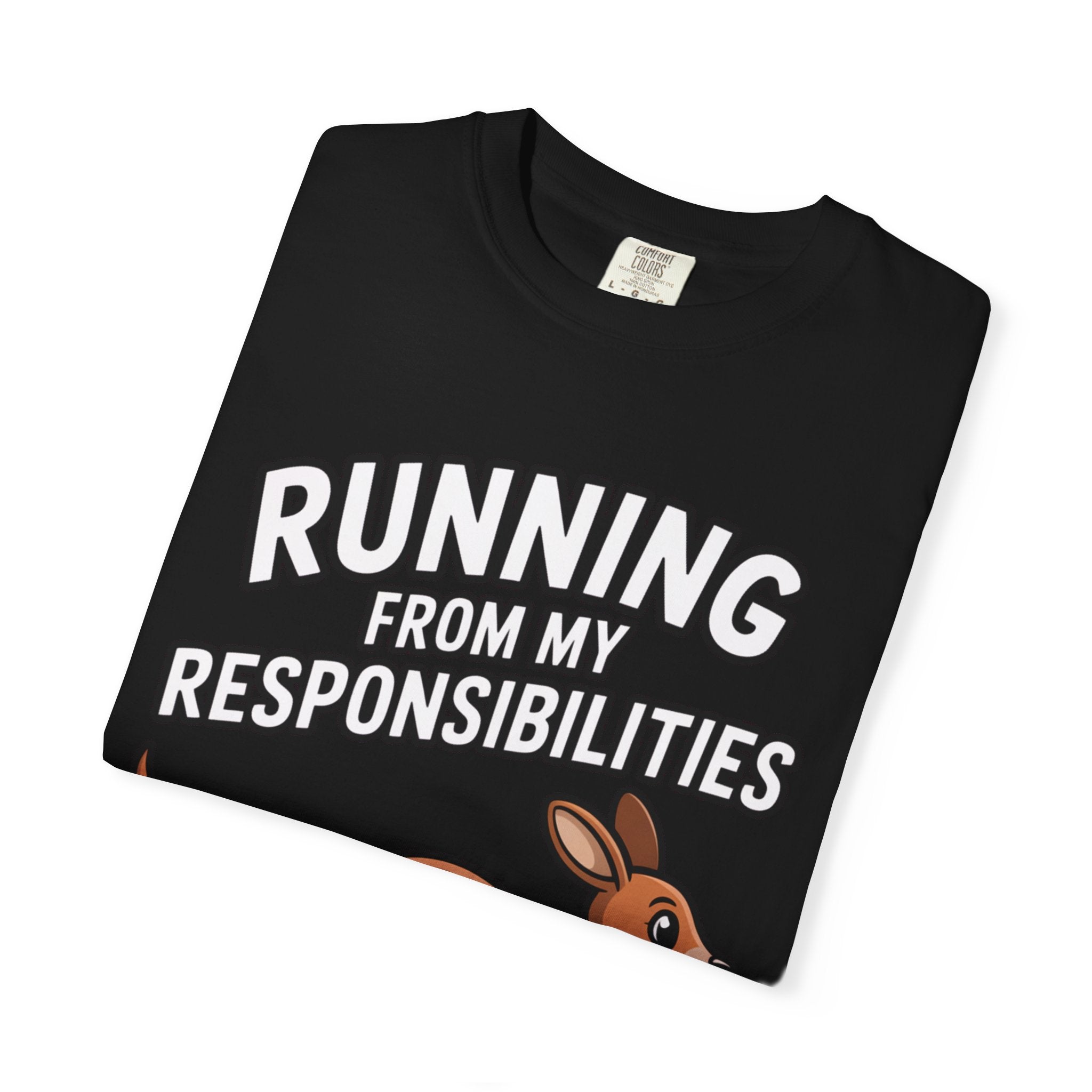 Funny Kangaroo Shirt, Running From My Responsibilities T-Shirt, Sarcastic Adulting Tee, Funny Gift for Procrastinators