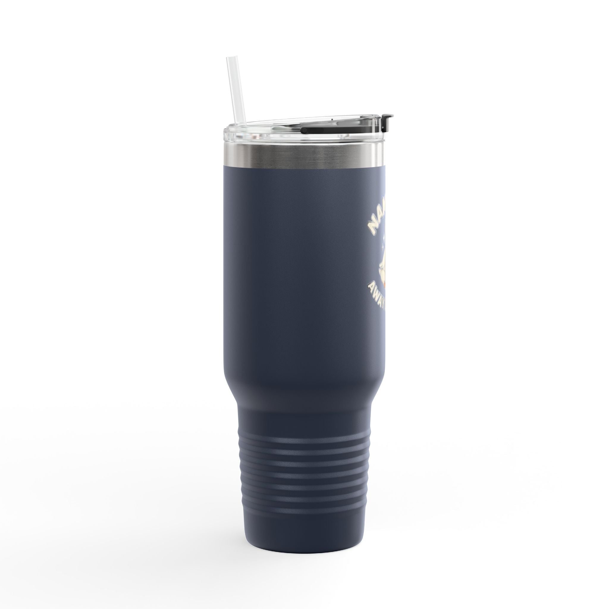 40oz Insulated Travel Mug — "Namaste Away From Me" Yoga Duck Stainless Tumbler