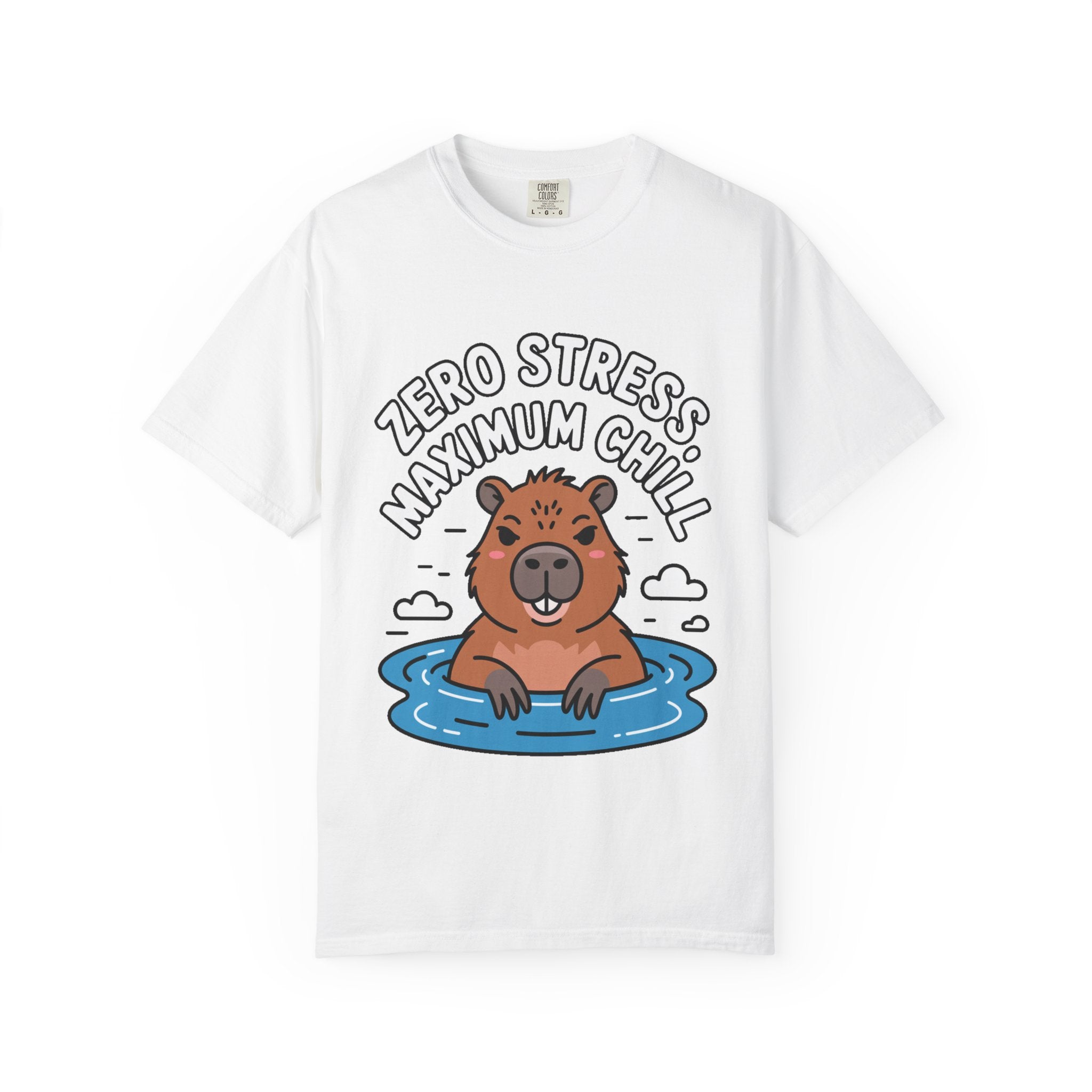 Zero Stress Capybara Shirt, Funny Hot Spring Capybara T-Shirt, Maximum Chill Tee, Cute Animal Lover Gift