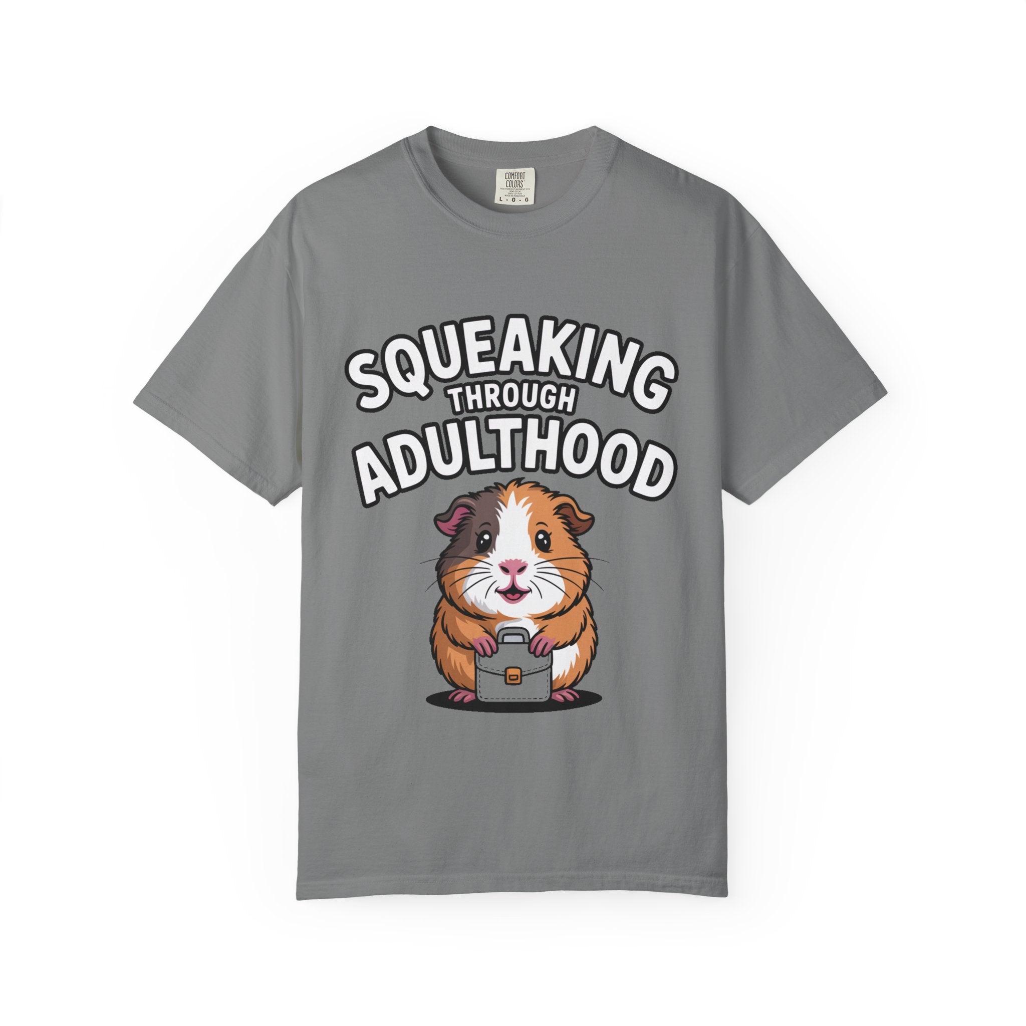 Guinea Pig Squeaking Through Adulthood Shirt, Funny Guinea Pig T-Shirt, Adulting Humor Tee, Cute Guinea Pig Lover Gift