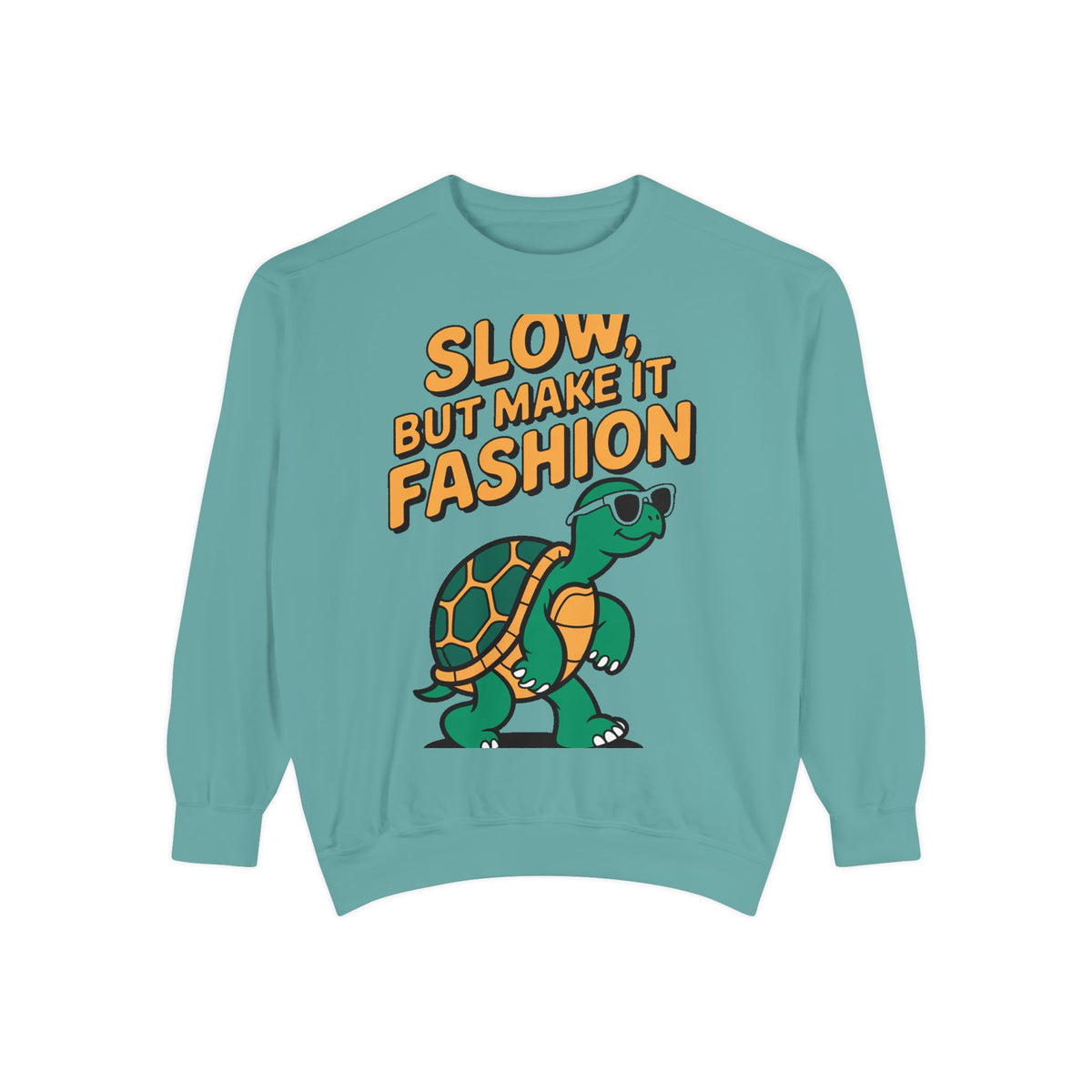 Funny Turtle Sweatshirt, Slow But Make It Fashion Crewneck, Cute Sunglasses Turtle Sweater, Retro Turtle Lover Gift