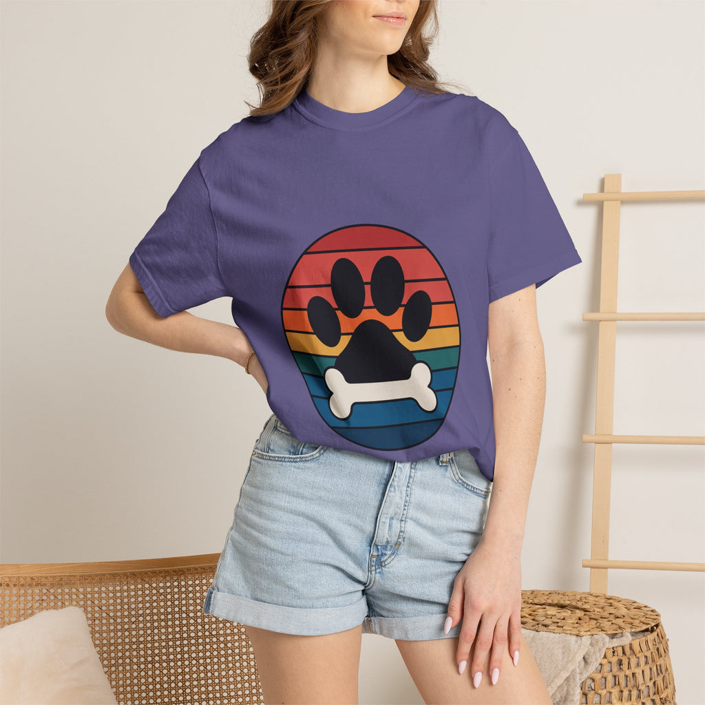 Dog Mom Retro Badge Shirt, Vintage Sunset Dog Lover T-Shirt, Retro Travel Sticker Style Dog Mama Gift Tee