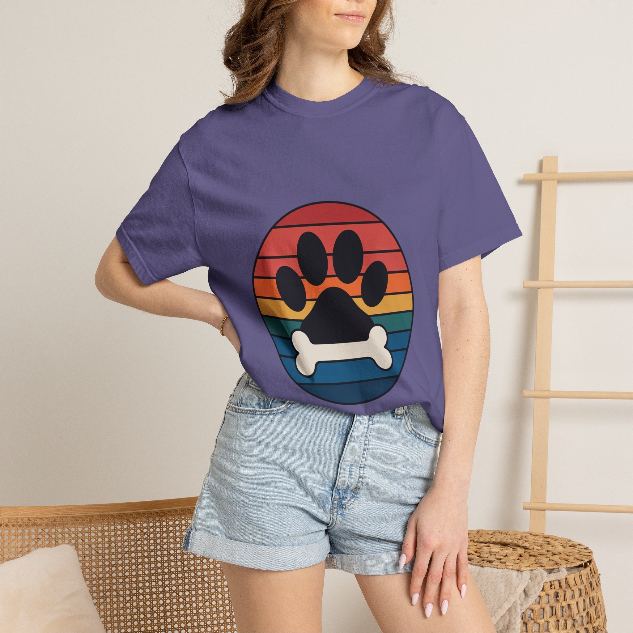 Dog Mom Retro Badge Shirt, Vintage Sunset Dog Lover T-Shirt, Retro Travel Sticker Style Dog Mama Gift Tee