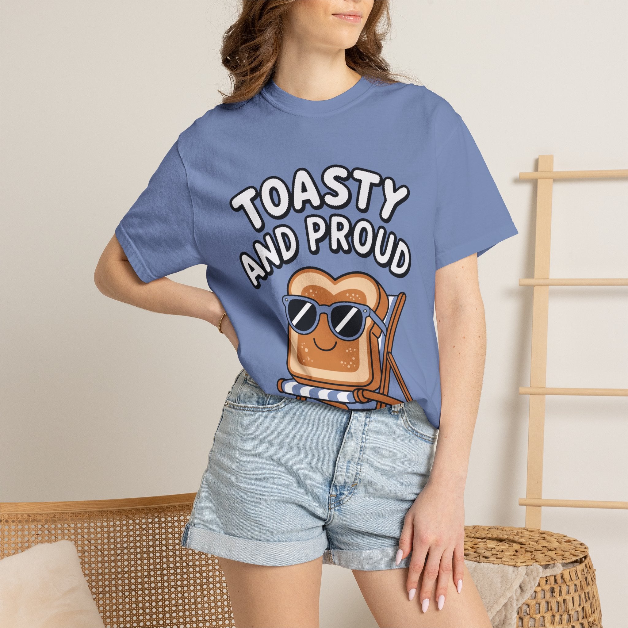 Toasty And Proud Bread Shirt, Funny Toast Sunglasses T-Shirt, Cute Beach Chair Bread Tee, Summer Vacation Gift