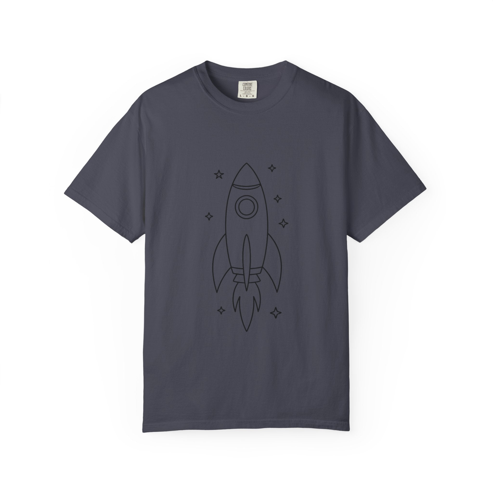 Rocket Ship Line Art Shirt, Minimalist Chase The Stars T-Shirt, Single Line Space Tee, Cute Rocket Tattoo Style Shirt Gift