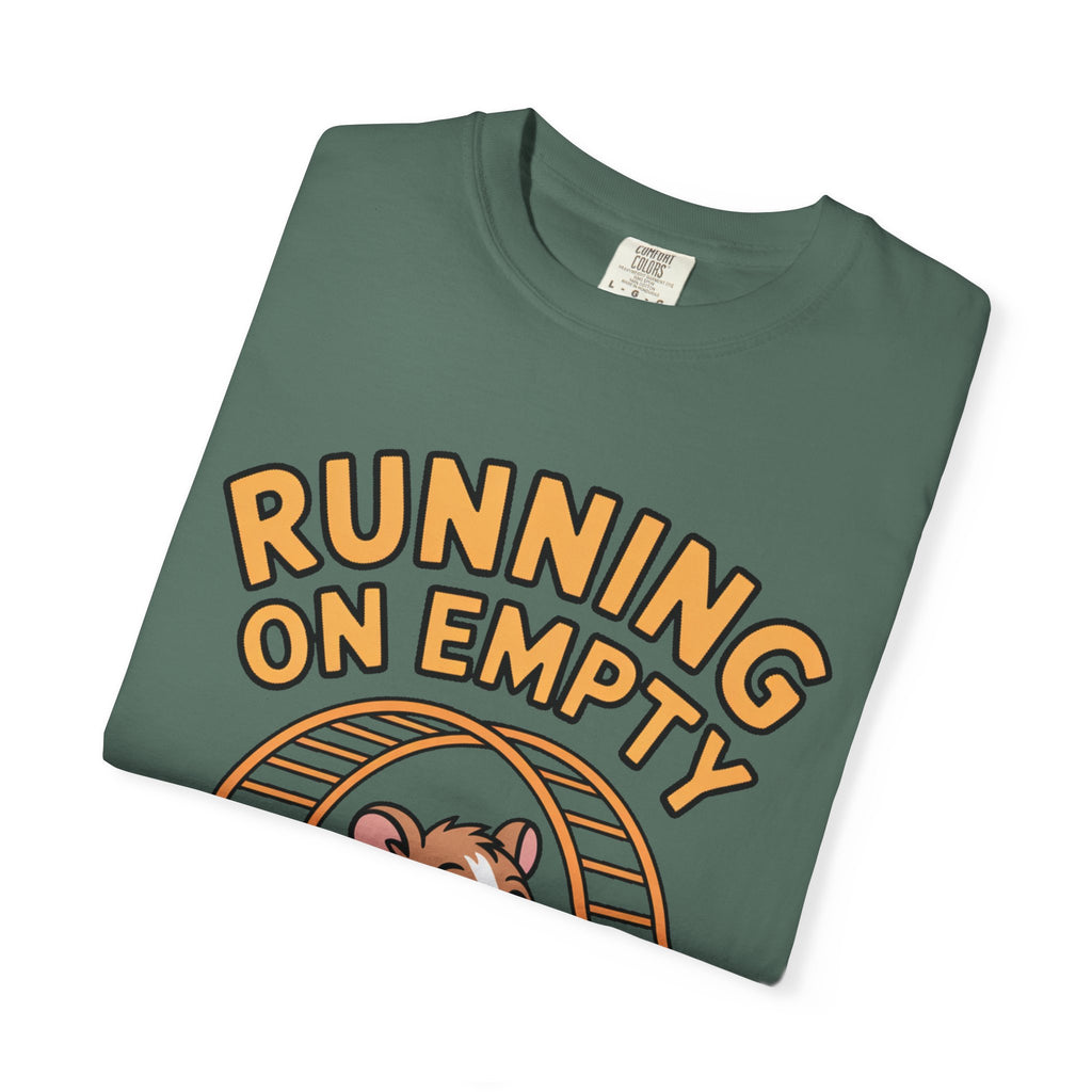 Running On Empty Hamster Shirt, Funny Tired Hamster T-Shirt, Exhausted Wheel Runner Tee, Funny Gift for Tired Friend