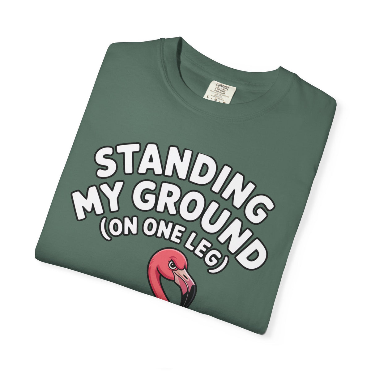 Standing My Ground Flamingo Shirt, Funny One Leg Flamingo T-Shirt, Sassy Bird Lover Gift, Cute Cartoon Flamingo Tee