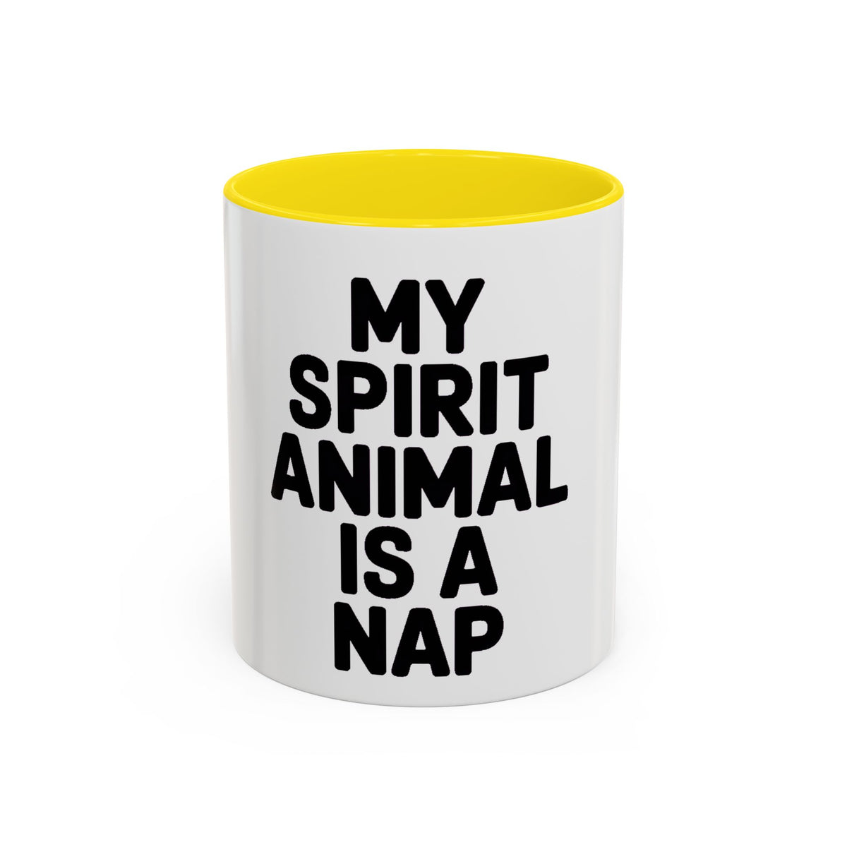 My Spirit Animal Is A Nap Mug, Funny Nap Lover Coffee Cup, Lazy Day Sarcastic Gift, Bold Typography Accent Mug for Coffee or Tea