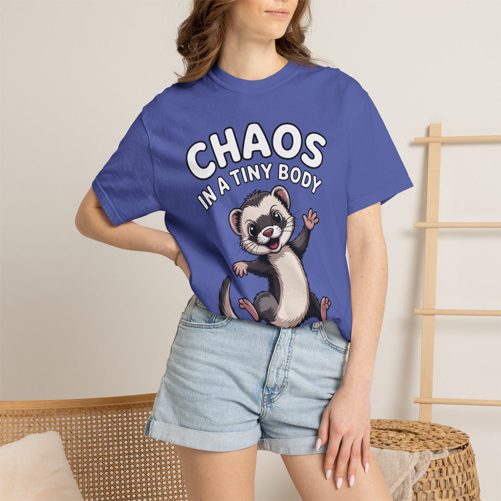 Funny Ferret Shirt, Chaos In A Tiny Body T-Shirt, Cute Ferret Lover Gift, Funny Pet Owner Tee, Ferret Mom Dad Shirt