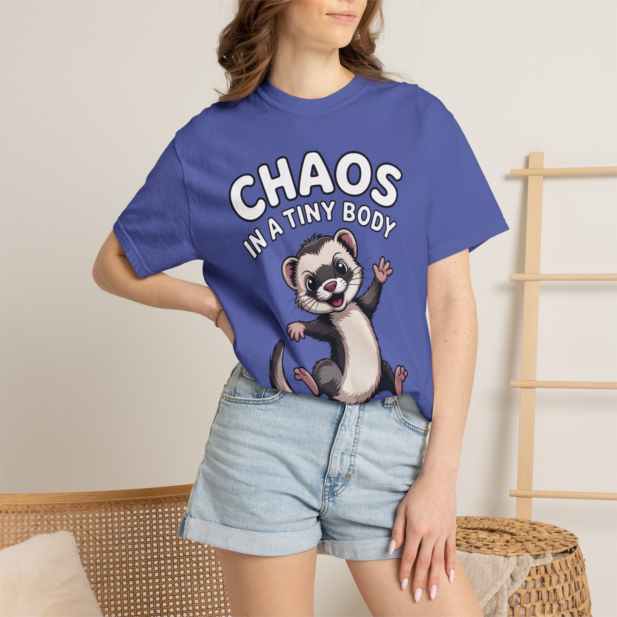Funny Ferret Shirt, Chaos In A Tiny Body T-Shirt, Cute Ferret Lover Gift, Funny Pet Owner Tee, Ferret Mom Dad Shirt
