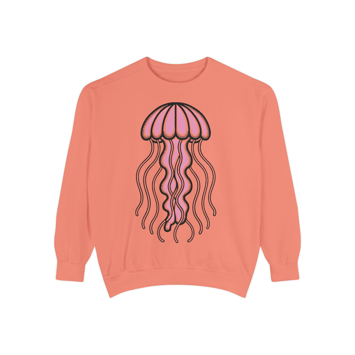 Cute Jellyfish Sweatshirt, Glowing Jellyfish Embroidered Crewneck, Ocean Lover Gift, Cottagecore Sea Animal Sweatshirt