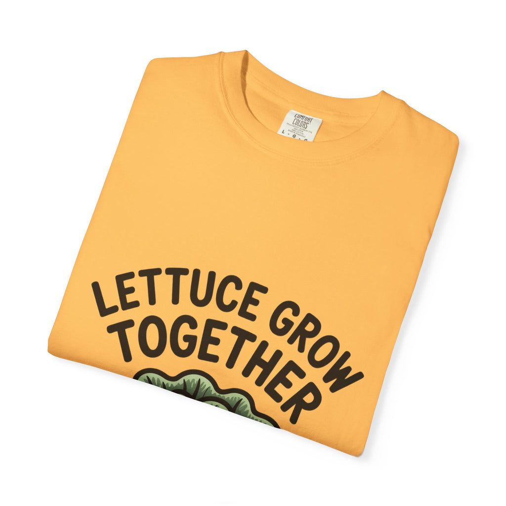 Lettuce Grow Together Shirt, Funny Vegetable Pun T-Shirt, Cute Cartoon Lettuce Tee, Gardener Gift, Plant Lover Shirt