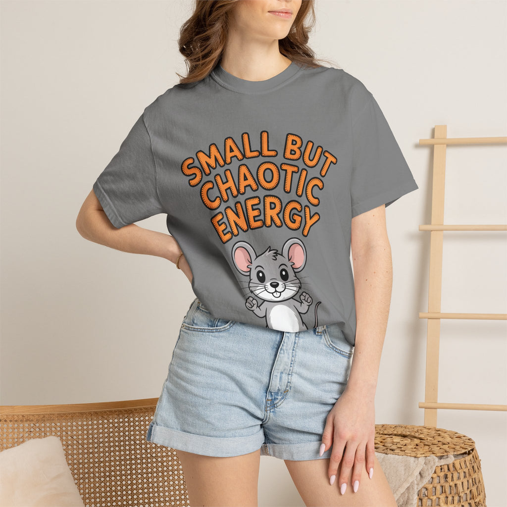Small But Chaotic Energy Mouse Shirt, Funny Mouse T-Shirt, Cute Cartoon Animal Tee, Sarcastic Gift for Her