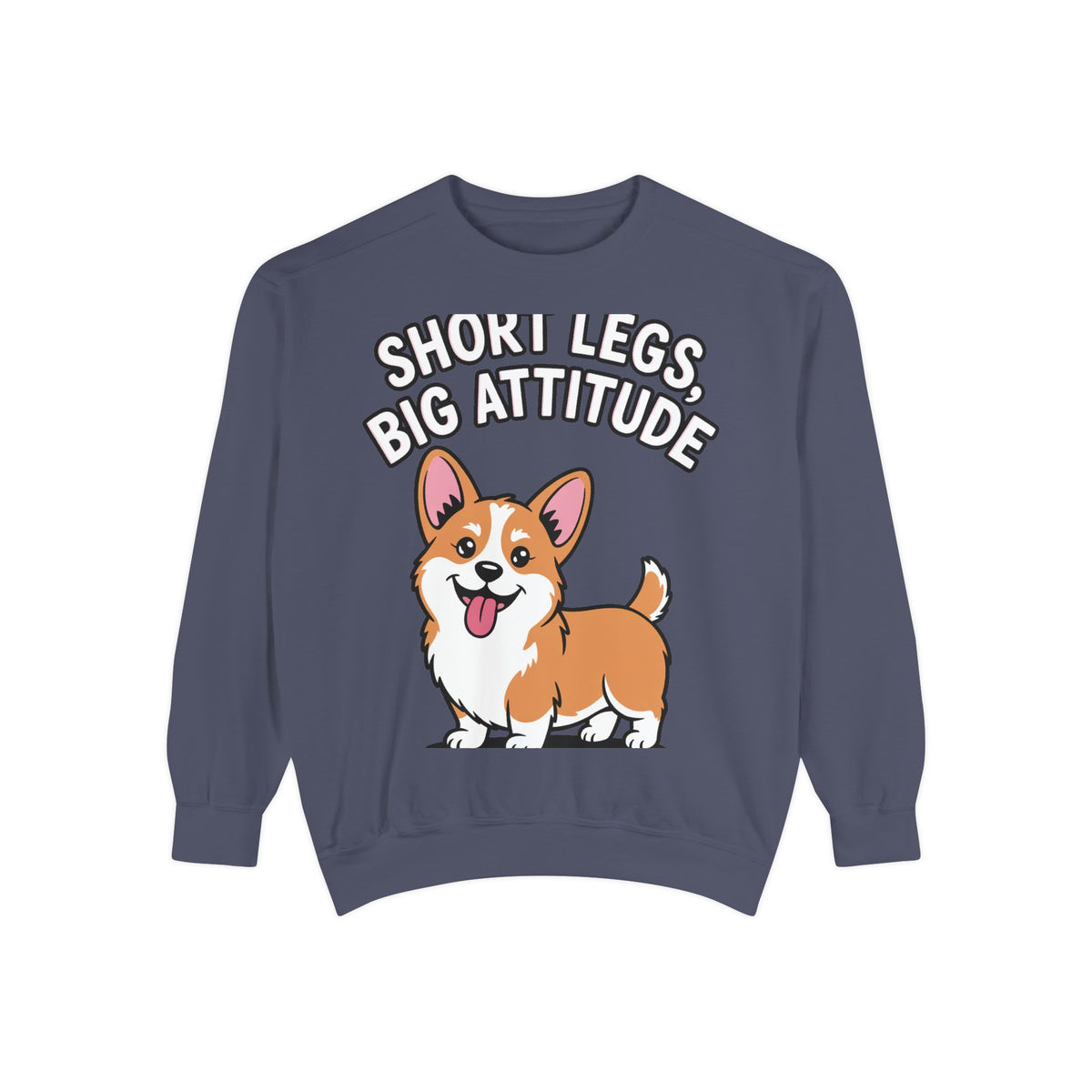 Short Legs Big Attitude Corgi Sweatshirt, Funny Corgi Crewneck, Cute Dog Lover Gift, Embroidered Patch Style Corgi Sweater