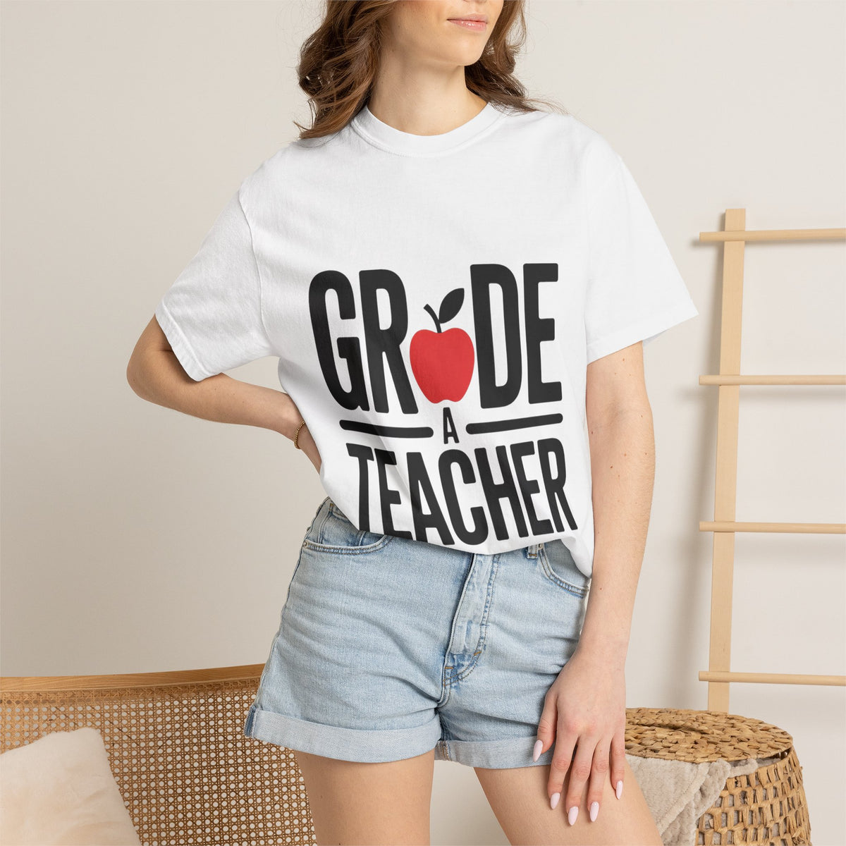 Grade A Teacher Shirt, Funny Apple Teacher T-Shirt, Cute Teacher Appreciation Gift, Back to School Tee for Teacher