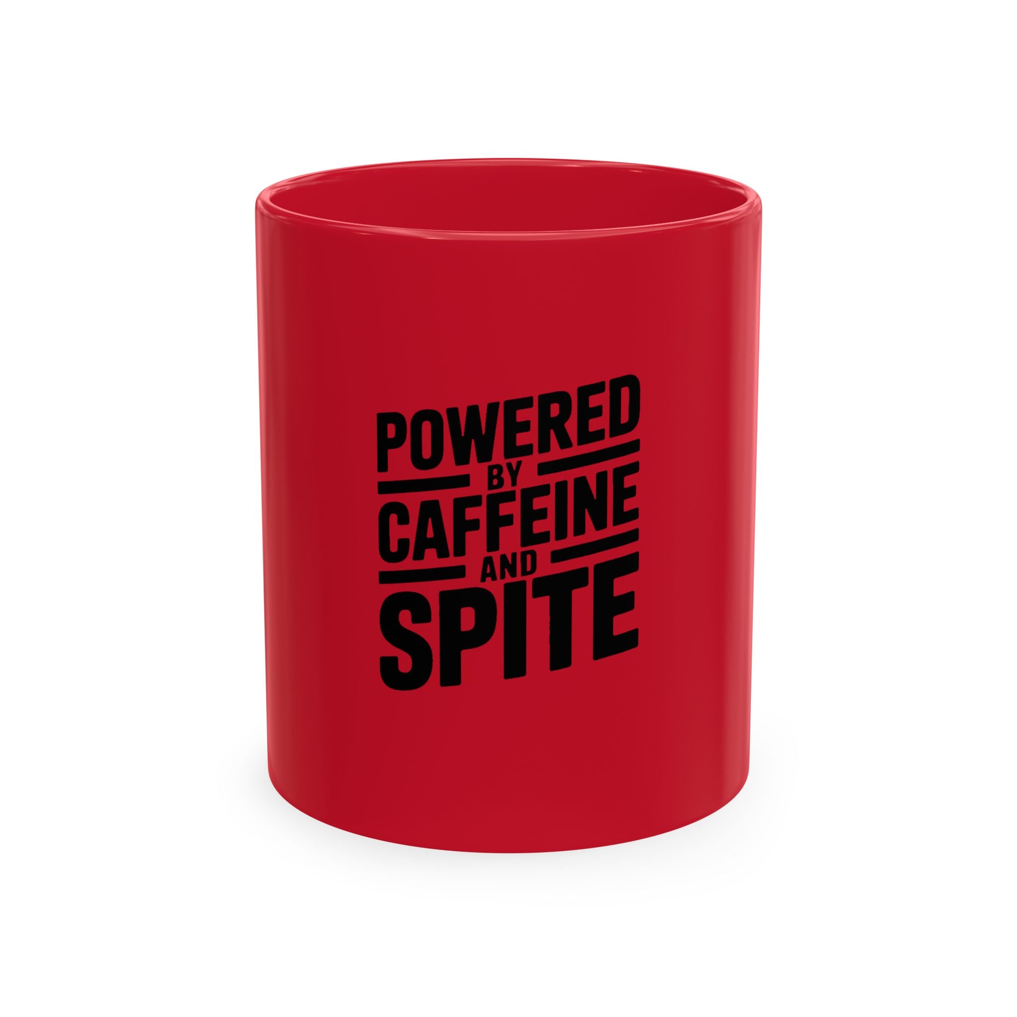 Powered By Caffeine And Spite Mug, Funny Sarcastic Coffee Mug, Bold Typography Coffee Cup, Sarcastic Gift for Coworker