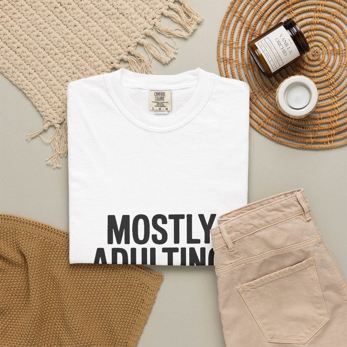 Mostly Adulting Partially Thriving Shirt, Funny Adulting T-Shirt, Sarcastic Quote Tee, Minimalist Typography Gift for Coworker