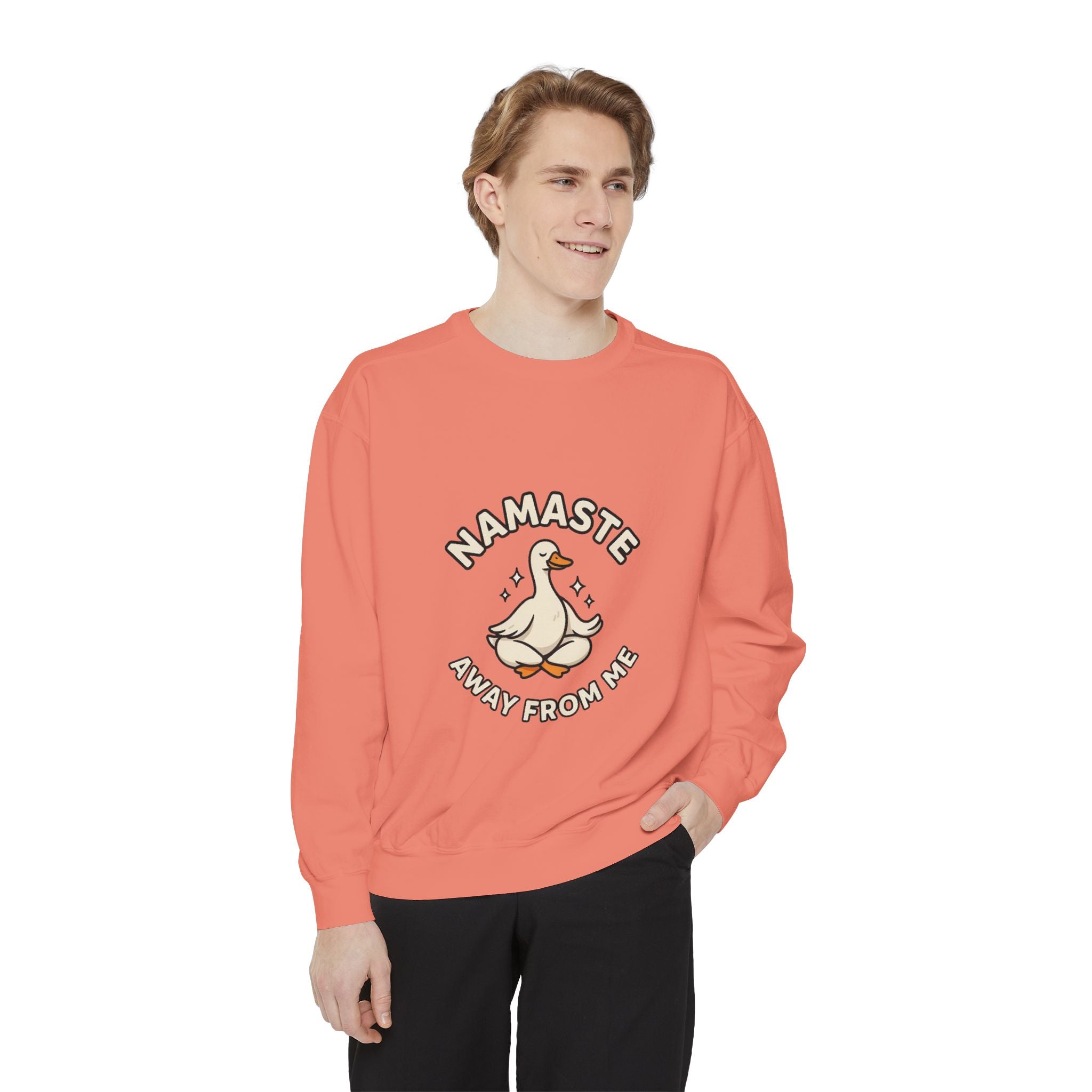 Sweatshirt - "Namaste Away From Me" Funny Goose Graphic Crewneck