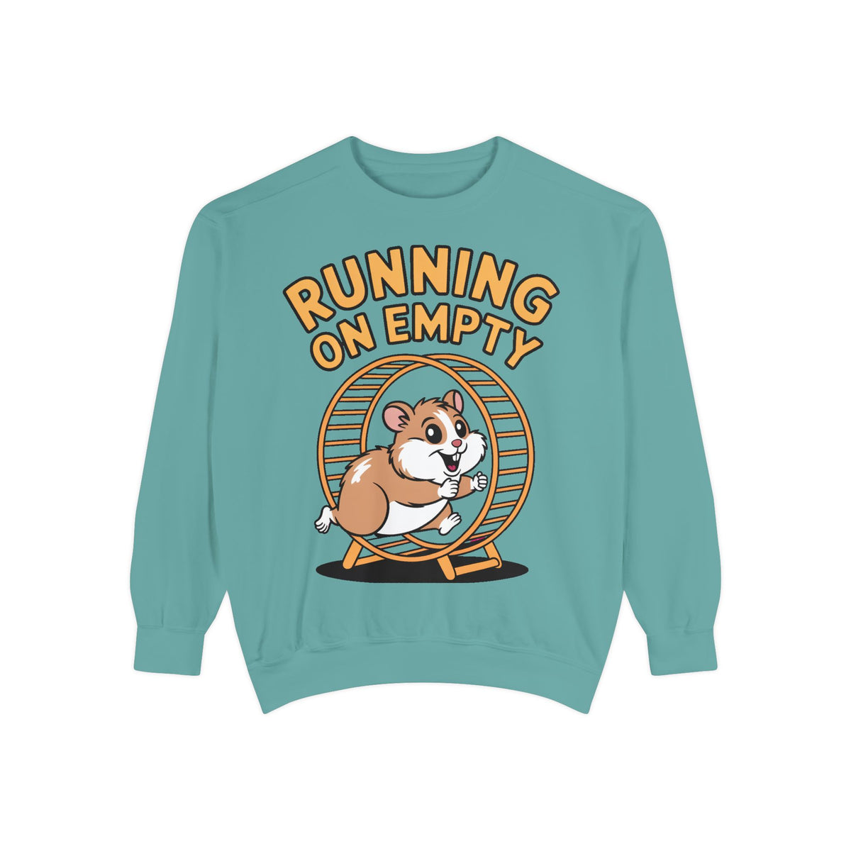 Running On Empty Hamster Sweatshirt, Funny Tired Hamster Crewneck, Cute Exhausted Wheel Shirt, Burnout Gift for Tired Mom Dad