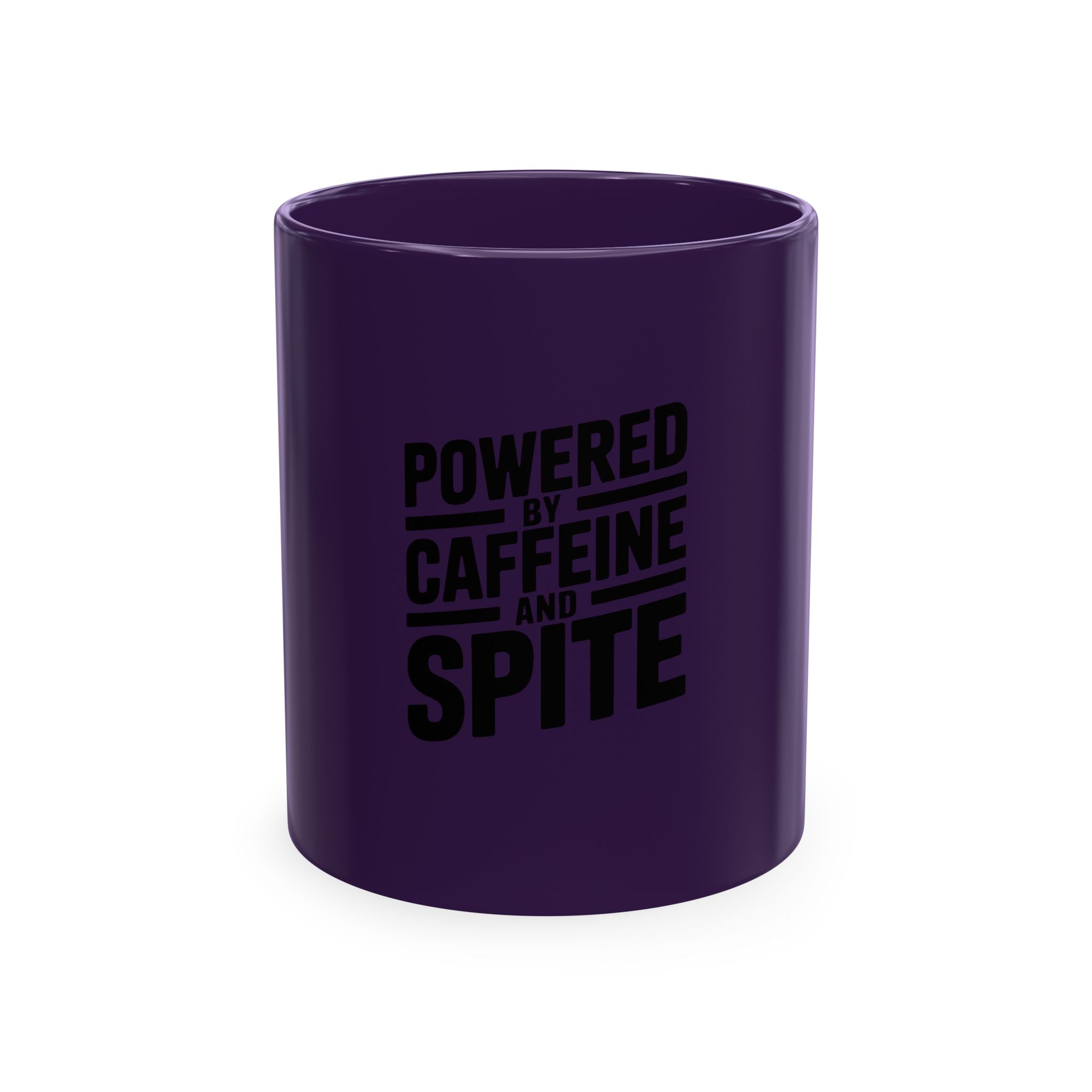 Powered By Caffeine And Spite Mug, Funny Sarcastic Coffee Mug, Bold Typography Coffee Cup, Sarcastic Gift for Coworker