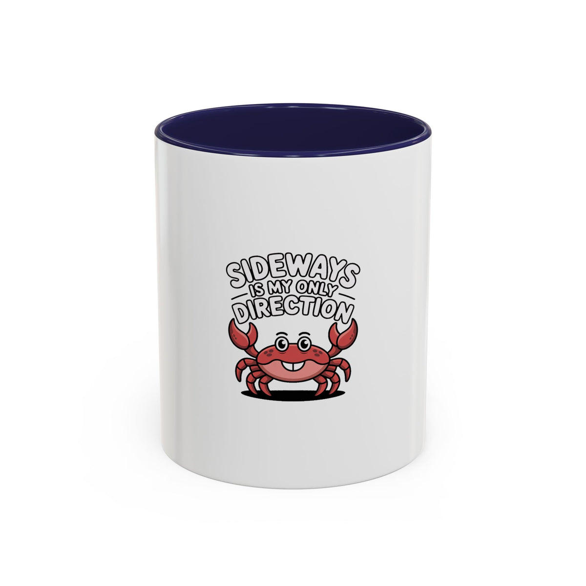 Funny Crab Mug, Sideways Is My Only Direction Coffee Mug, Cute Crab Lover Gift, Beach Ocean Animal Mug for Coffee Tea Lovers