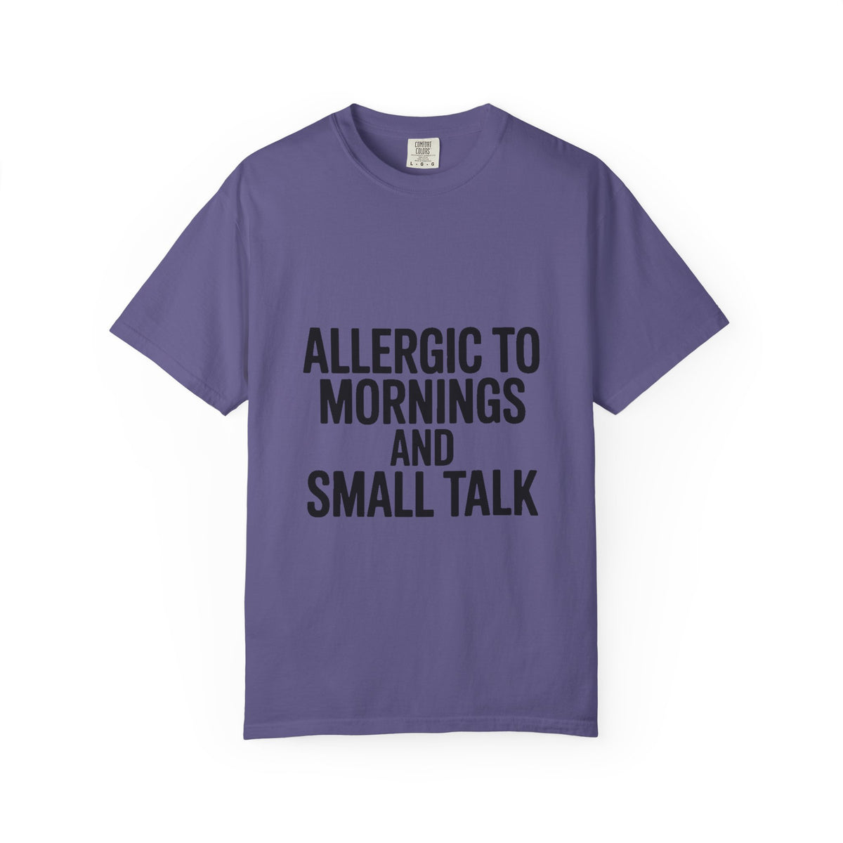 Allergic To Mornings And Small Talk Shirt, Funny Sarcastic T-Shirt, Introvert Gift, Bold Typography Tee for Coffee Lovers