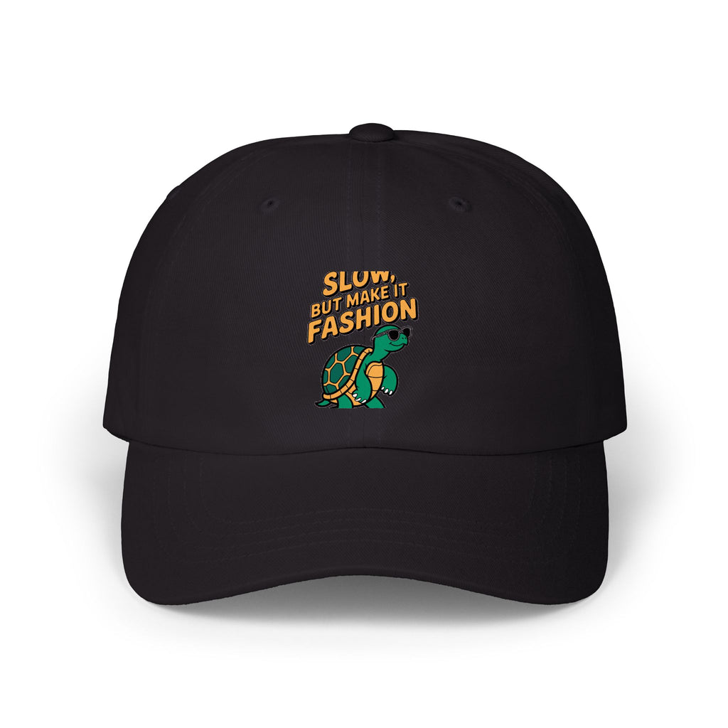 Slow But Fashion Turtle Dad Cap, Funny Sunglasses Turtle Hat, Cute Embroidered Turtle Cap, Sarcastic Animal Lover Gift