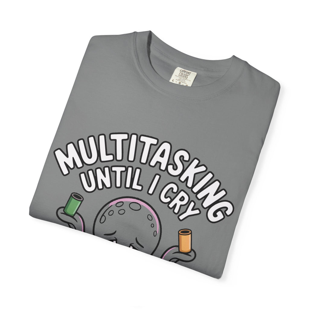 Multitasking Octopus Shirt, Funny Stressed Octopus T-Shirt, Multitasking Until I Cry Tee, Cute Cartoon Octopus Gift