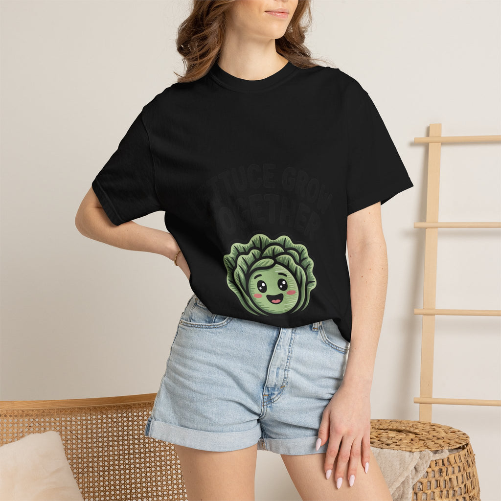 Lettuce Grow Together Shirt, Funny Vegetable Pun T-Shirt, Cute Cartoon Lettuce Tee, Gardener Gift, Plant Lover Shirt