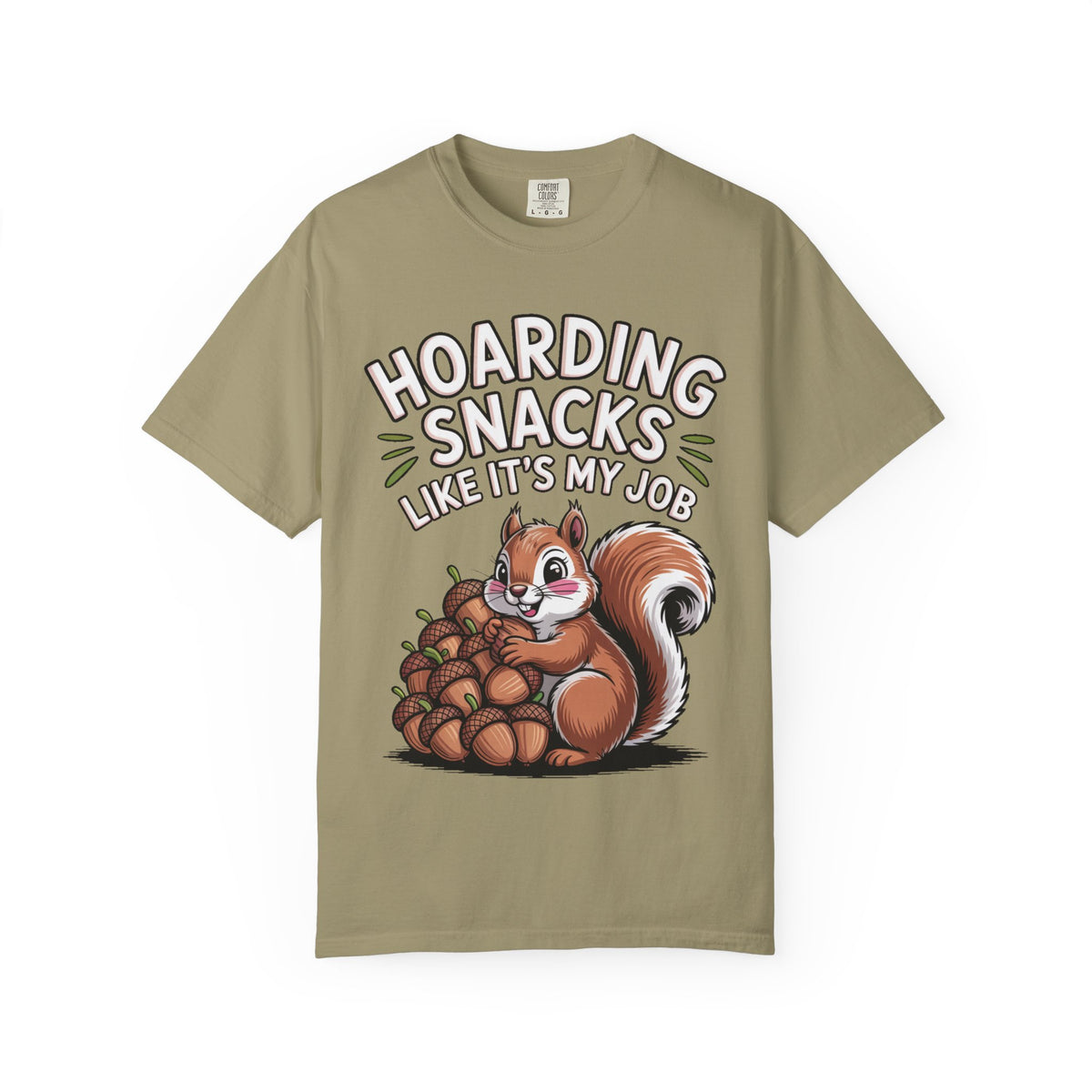 Funny Squirrel Shirt, Hoarding Snacks Like It's My Job T-Shirt, Cute Acorn Squirrel Gift, Snack Lover Tee