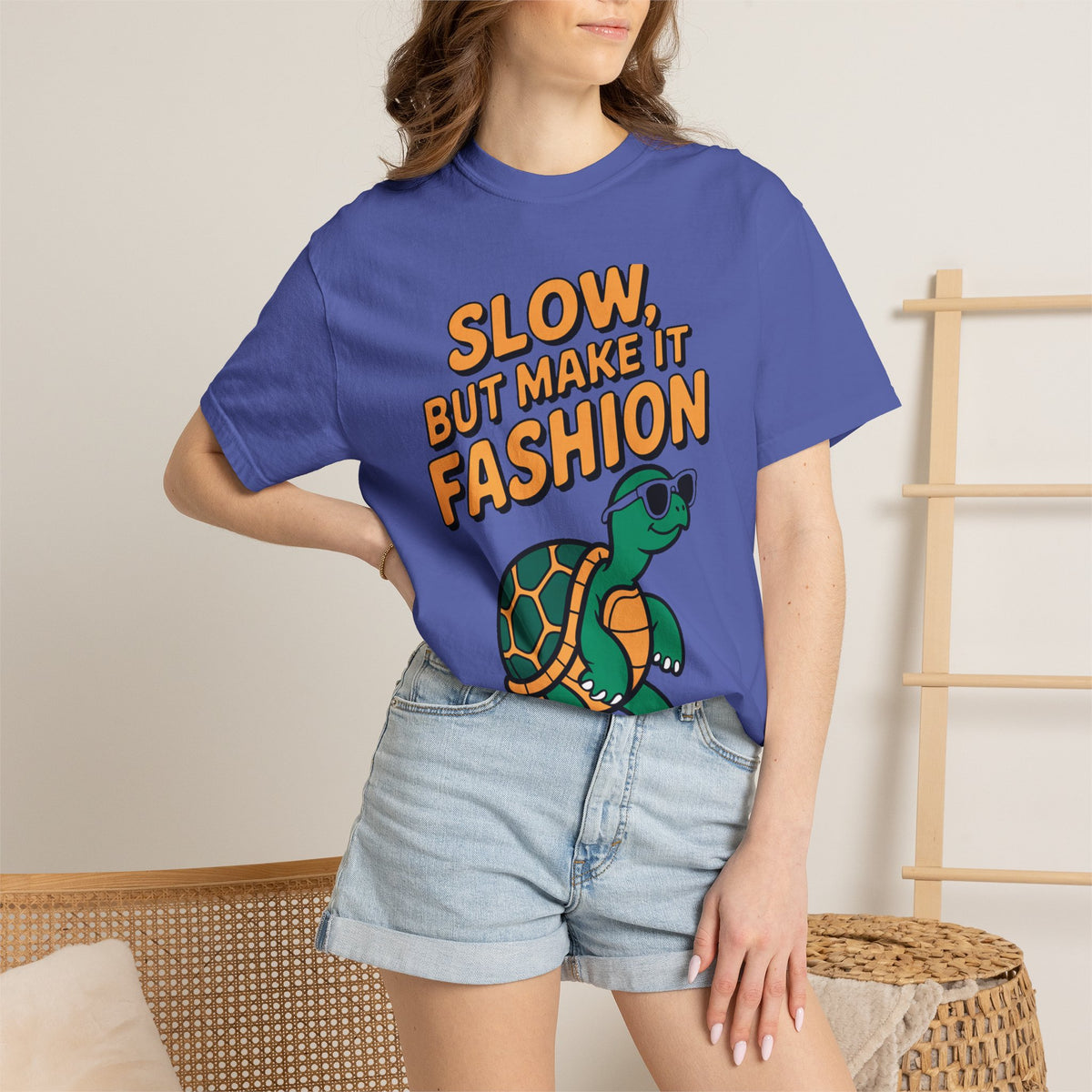Slow But Fashion Turtle Shirt, Funny Turtle Sunglasses T-Shirt, Cute Turtle Lover Gift, Sarcastic Animal Tee
