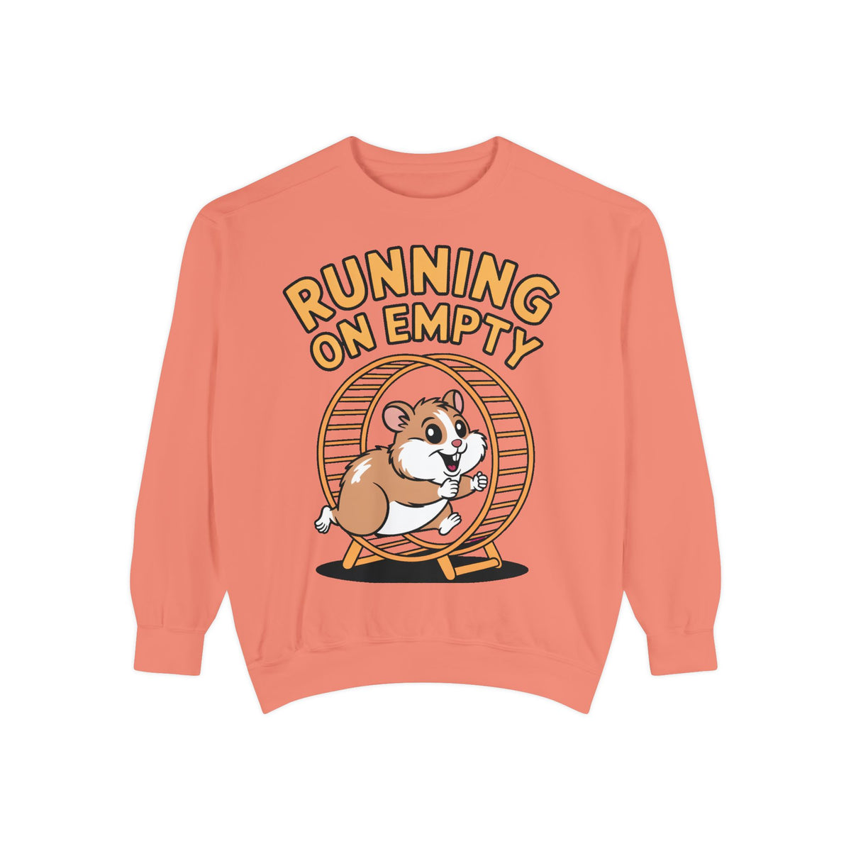 Running On Empty Hamster Sweatshirt, Funny Tired Hamster Crewneck, Cute Exhausted Wheel Shirt, Burnout Gift for Tired Mom Dad