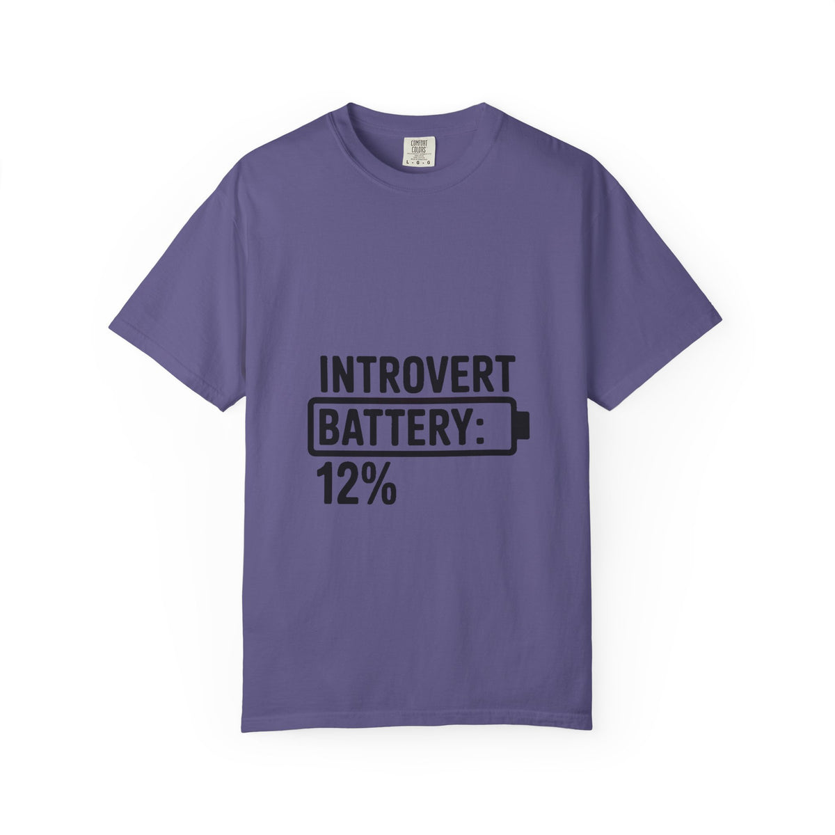 Introvert Battery Low Shirt, Funny Introvert Battery 12% Tee, Social Anxiety Humor T-Shirt, Sarcastic Gift for Introverts
